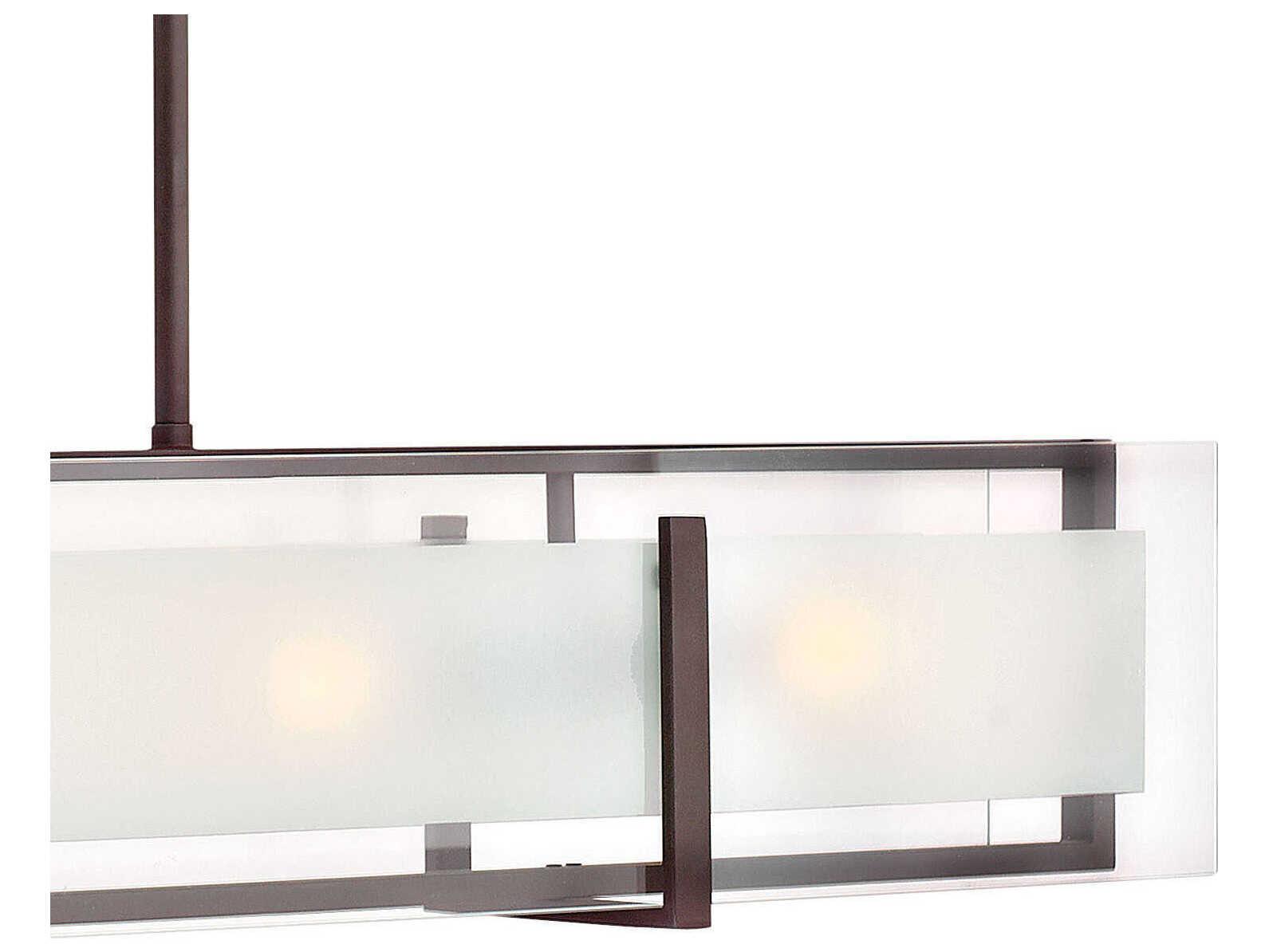 Hinkley Latitude 4-Light Oil Rubbed Bronze Glass Geometric Island Pendant