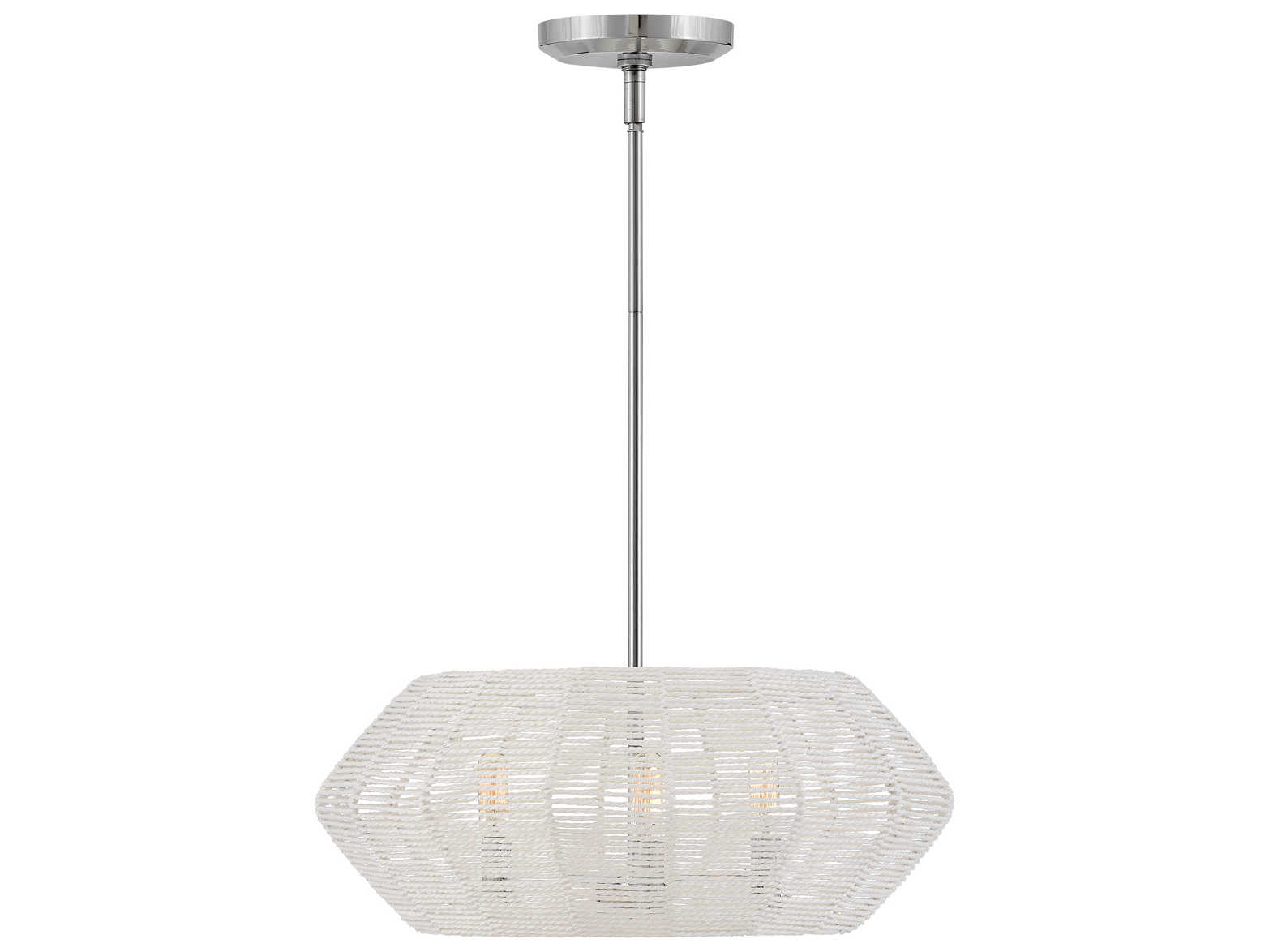 Hinkley Luca 3-Light Polished Chrome Natural Rattan Candelabra Chandelier