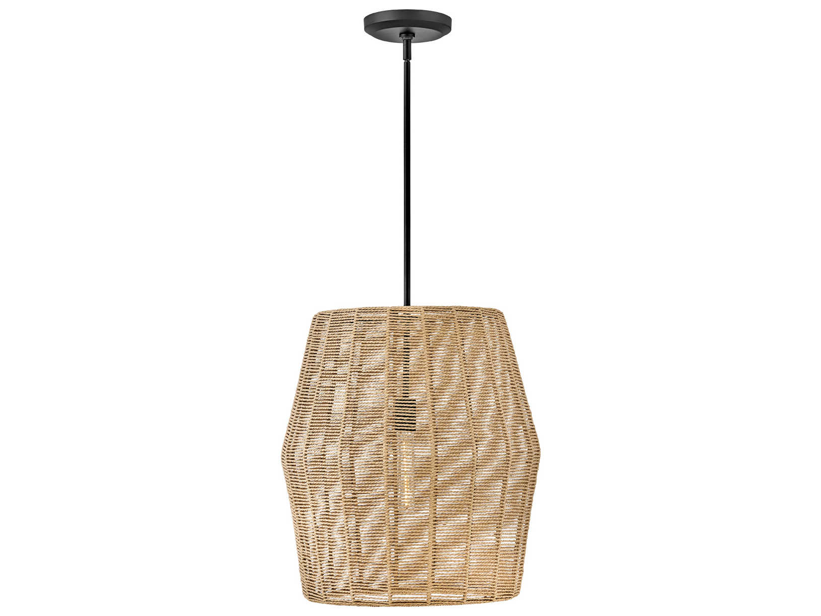 Hinkley Luca 1-Light Black Camel Rattan Pendant