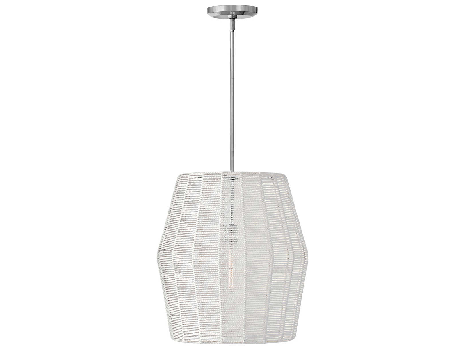 Hinkley Luca 1-Light Polished Chrome Natural Rattan Pendant