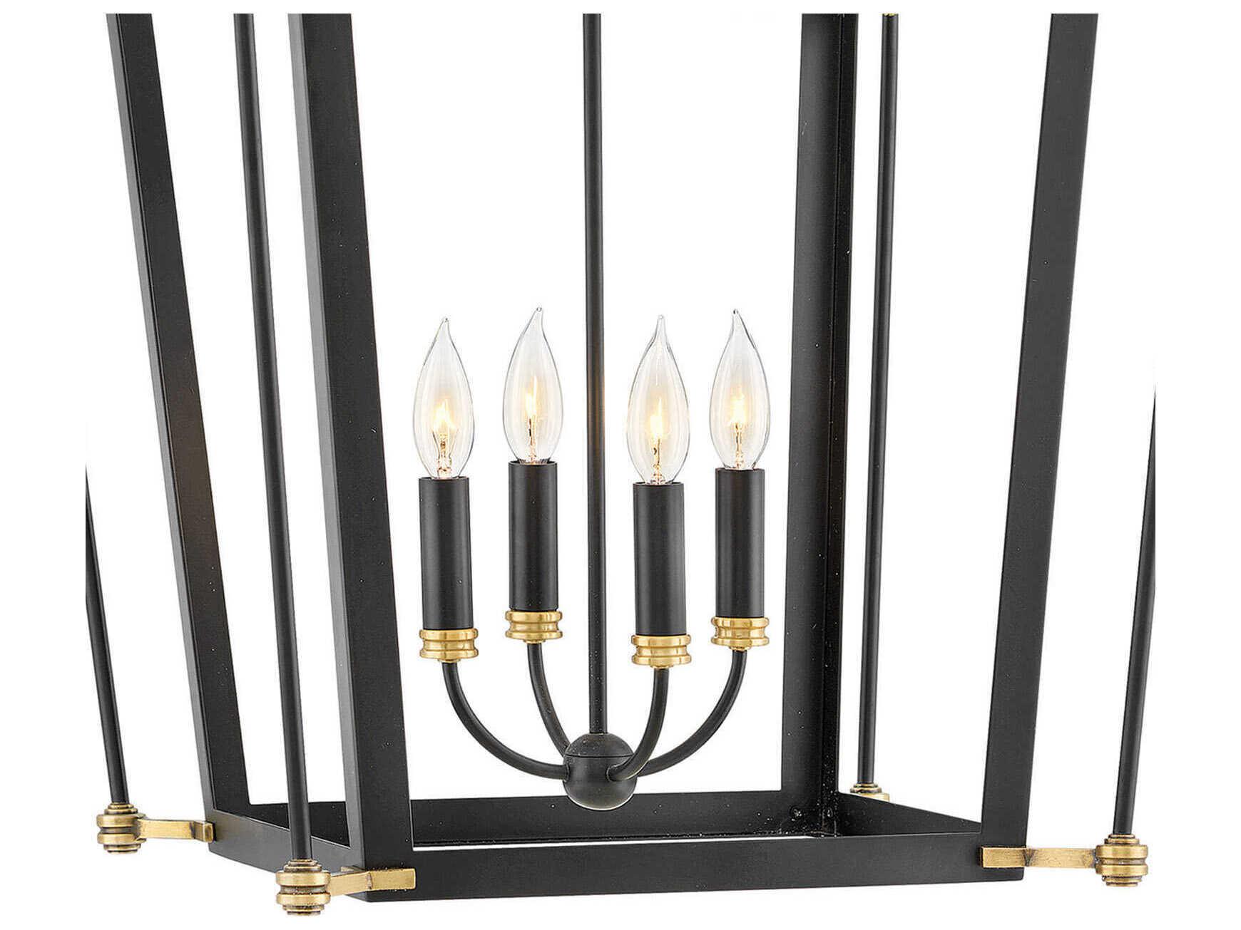 Hinkley Selby 4-Light Black Candelabra Chandelier