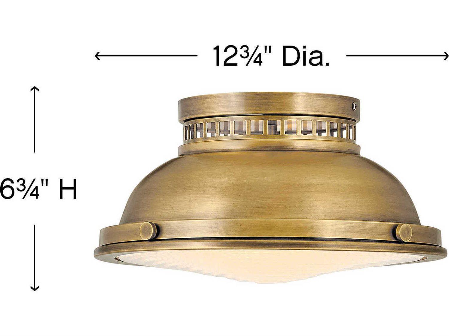 Hinkley Emery 2-Light Heritage Brass Glass Dome Flush Mount