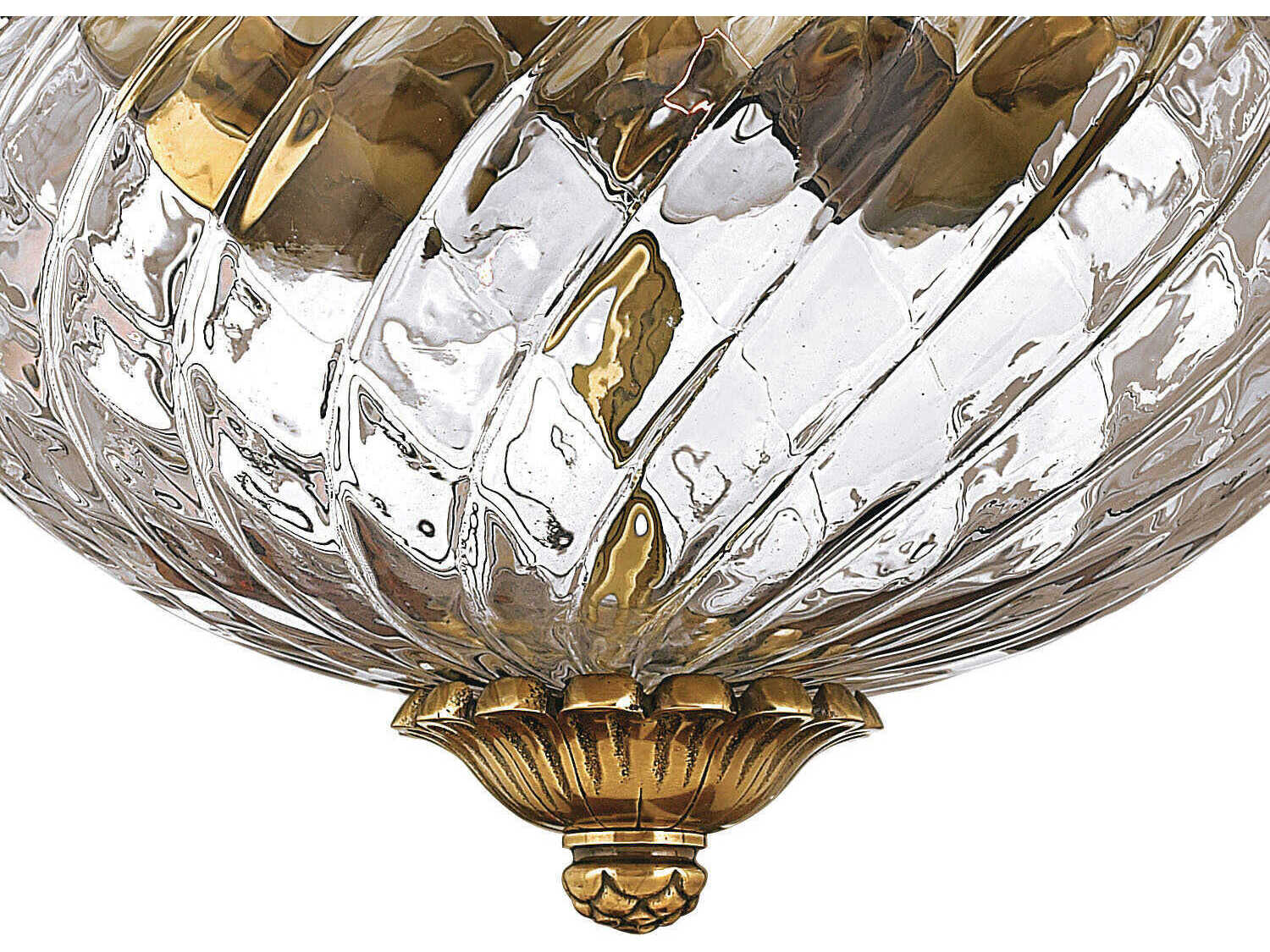 Hinkley Plantation 2-Light Burnished Brass Glass Dome Flush Mount