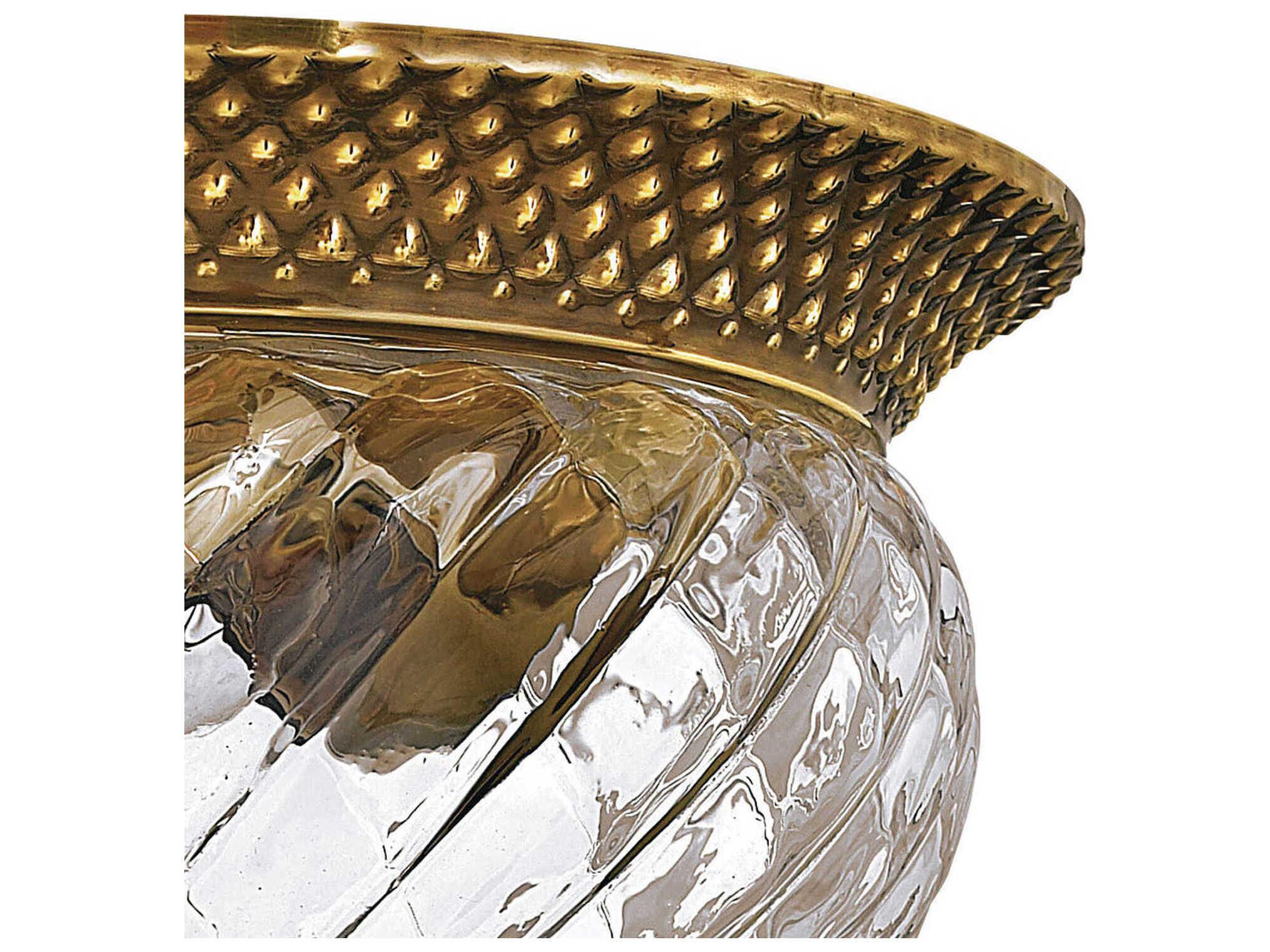 Hinkley Plantation 2-Light Burnished Brass Glass Dome Flush Mount