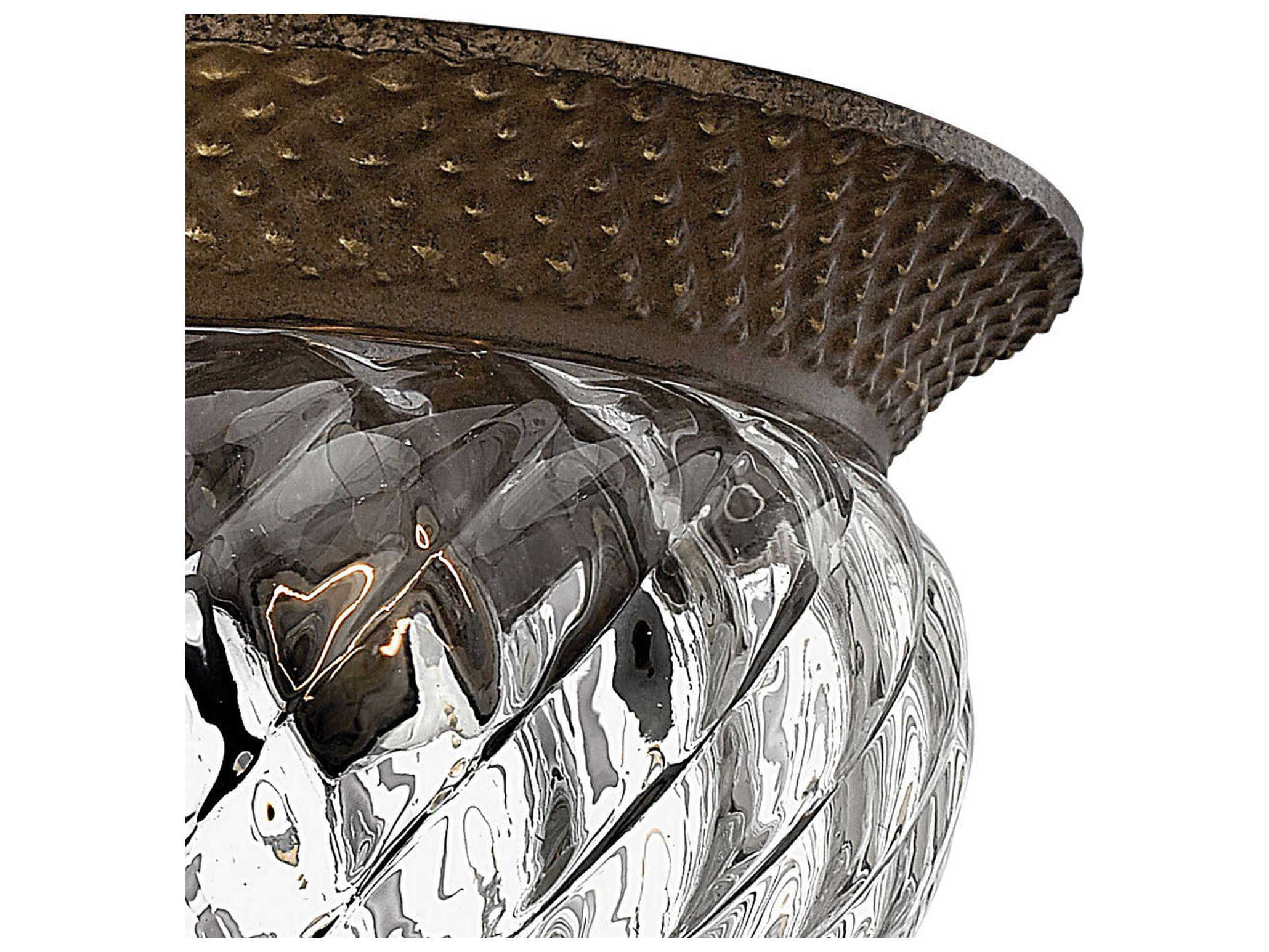 Hinkley Plantation 2-Light Pearl Bronze Glass Dome Flush Mount