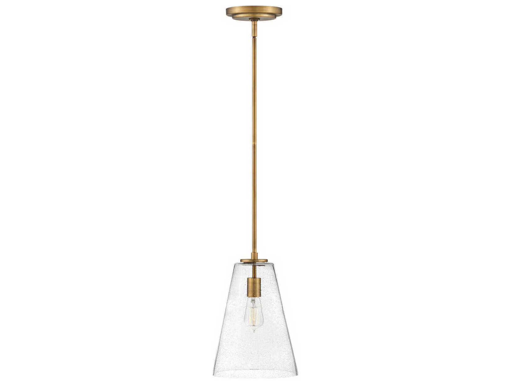 Hinkley Vance 1-Light Heritage Brass Glass Mini Pendant