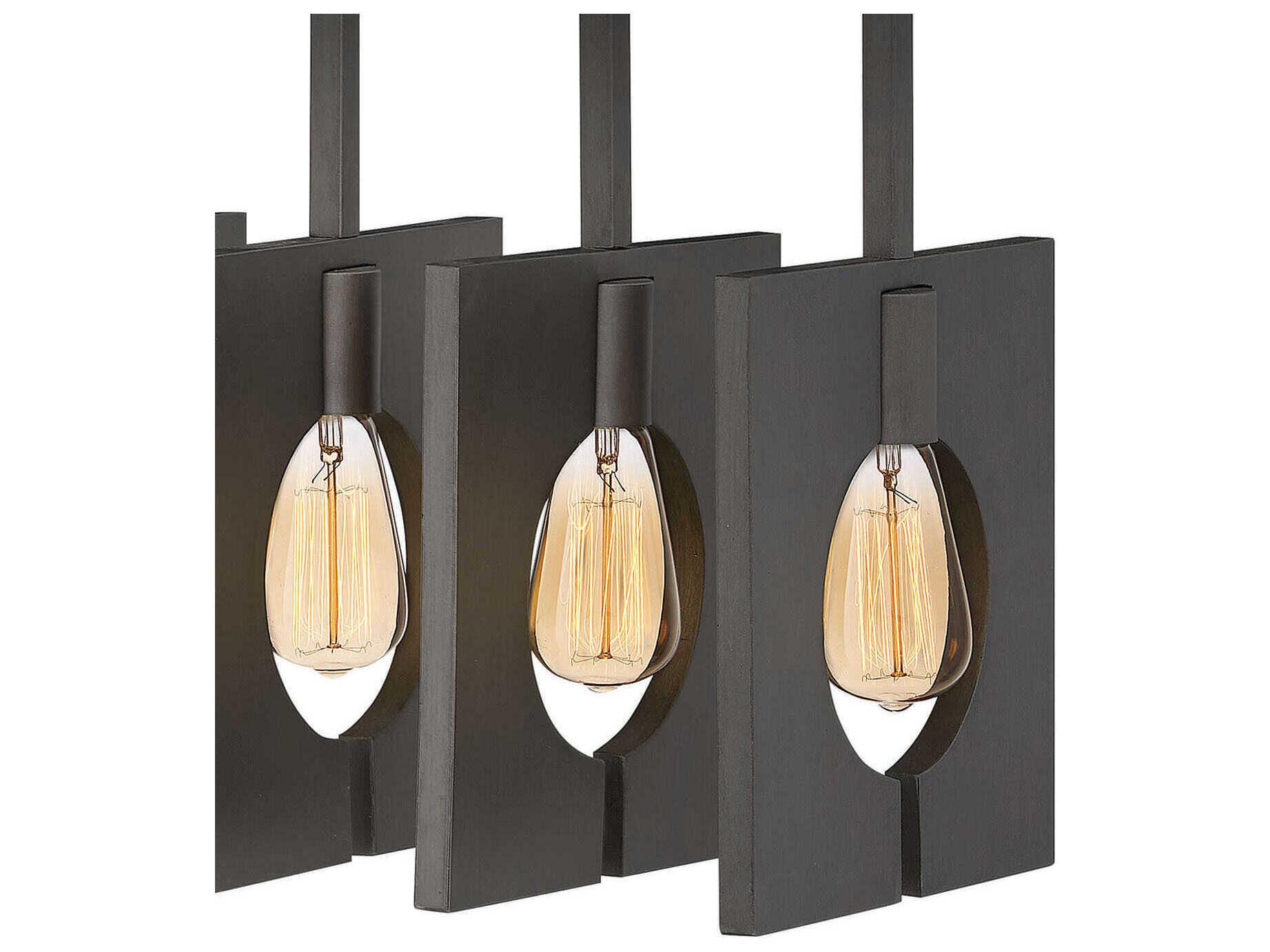 Hinkley Ludlow 8-Light Burnished Graphite Gray Geometric Island Pendant