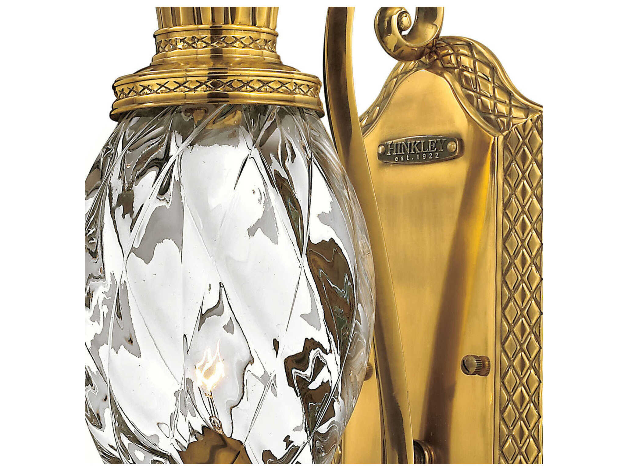 Hinkley Plantation 1-Light Burnished Brass Glass Wall Sconce