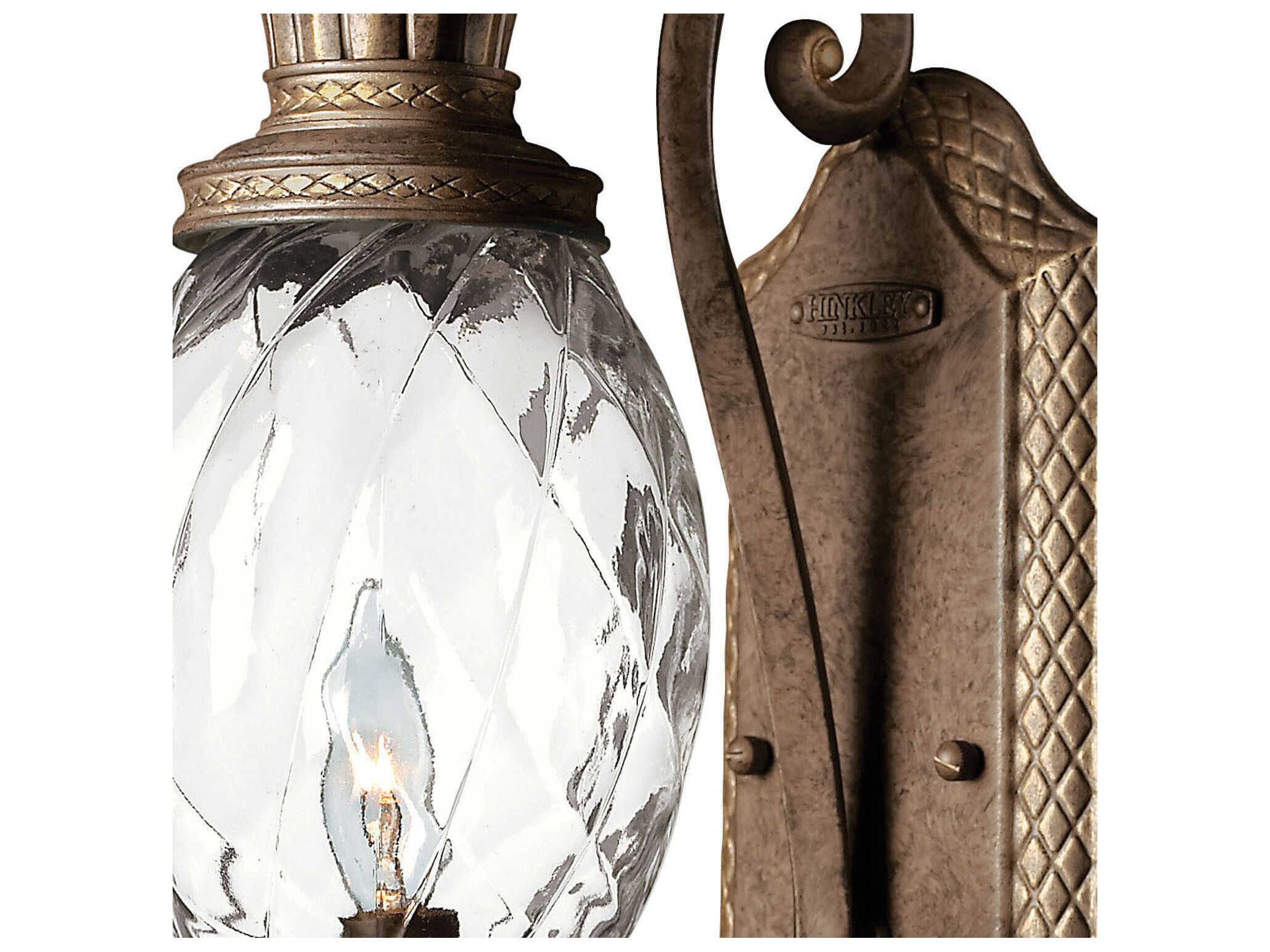 Hinkley Plantation 1-Light Pearl Bronze Glass Wall Sconce