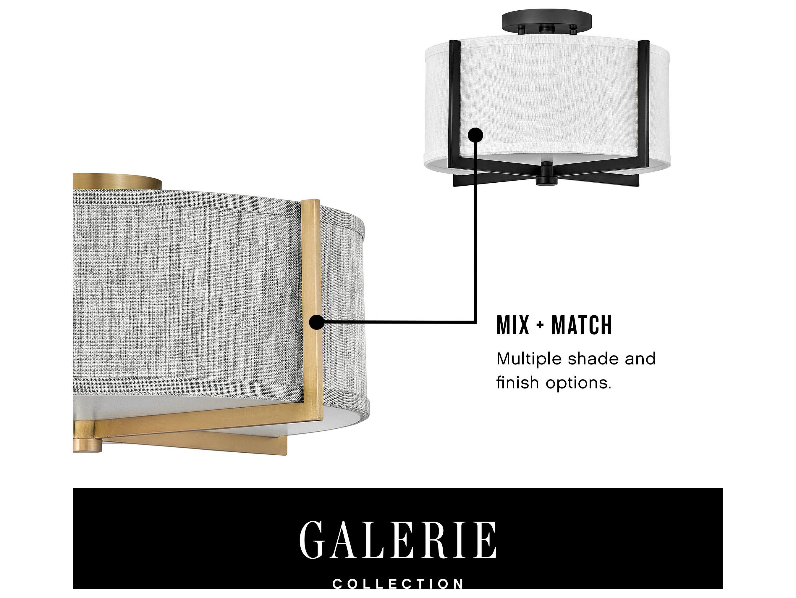 Hinkley Axis 3-Light Heritage Brass Drum Flush Mount