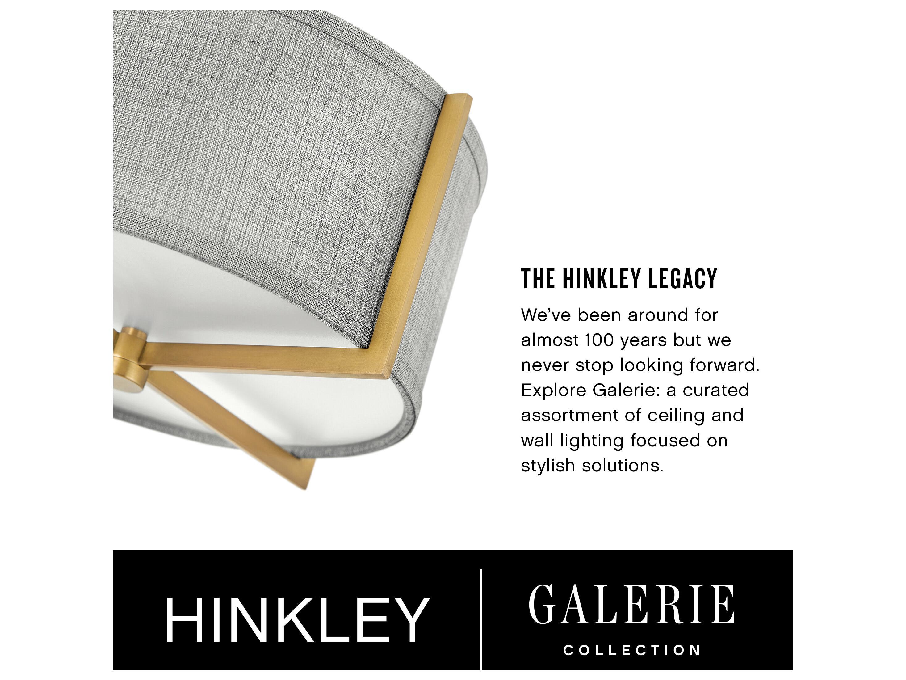 Hinkley Axis 3-Light Heritage Brass Drum Flush Mount