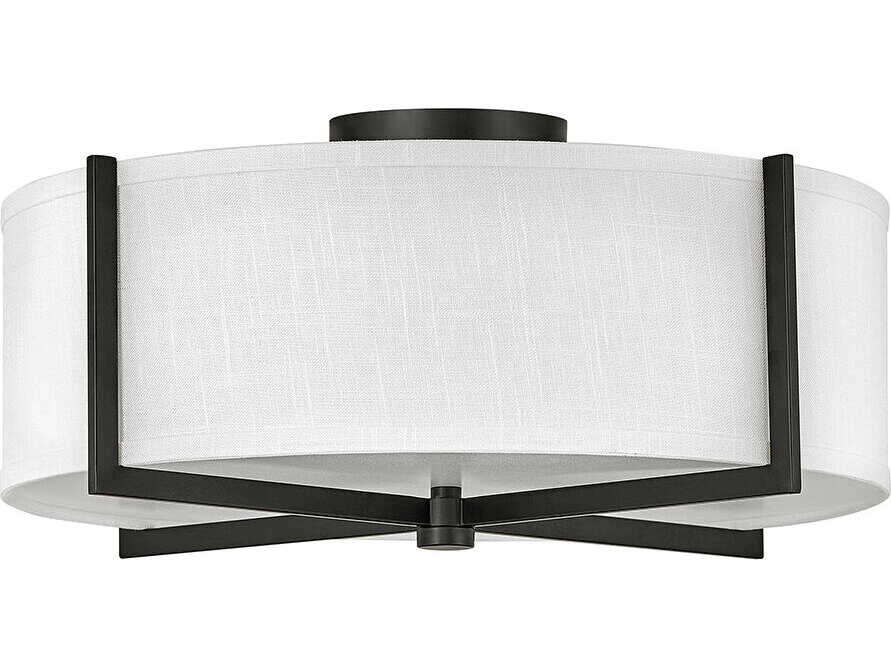 Hinkley Axis 3-Light Black Drum Flush Mount