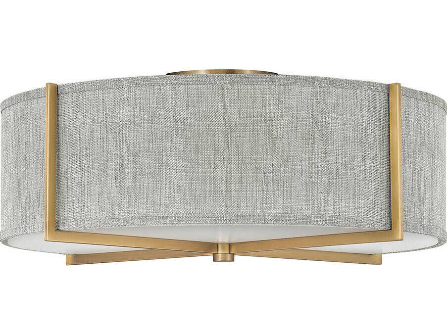 Hinkley Axis 4-Light Heritage Brass Drum Flush Mount