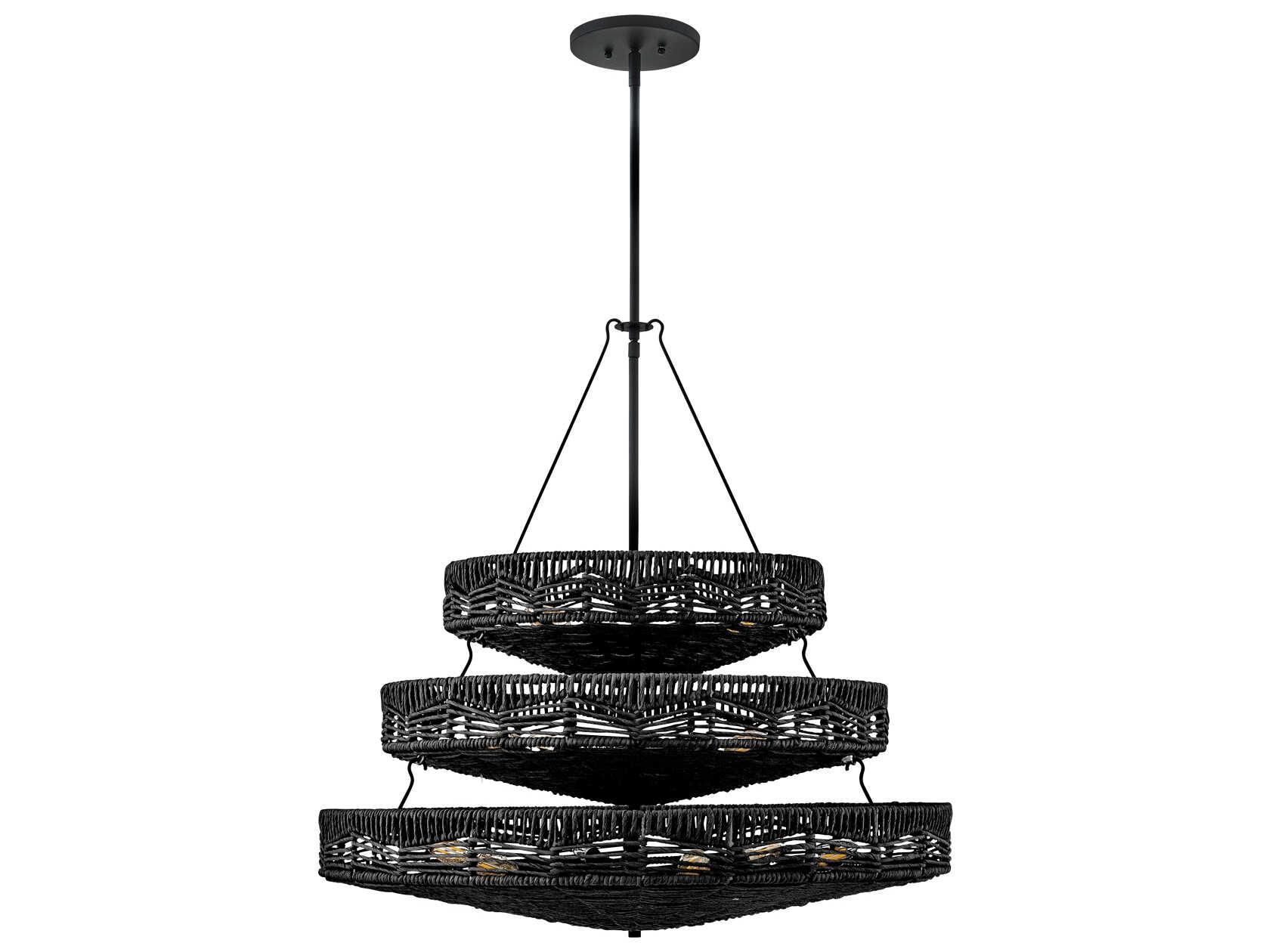 Hinkley Ophelia 13-Light Black LED Bowl Tiered Pendant