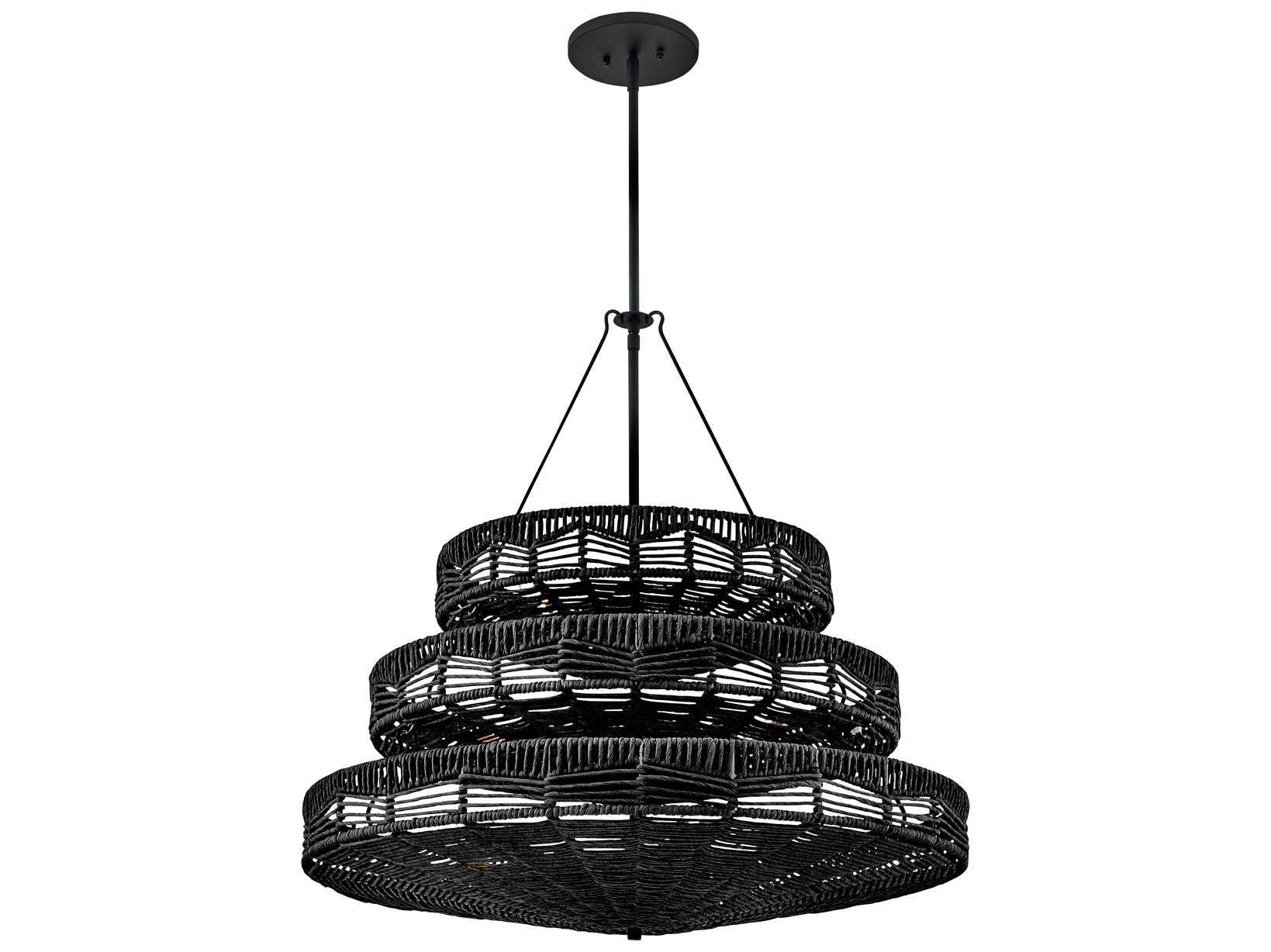 Hinkley Ophelia 13-Light Black LED Bowl Tiered Pendant