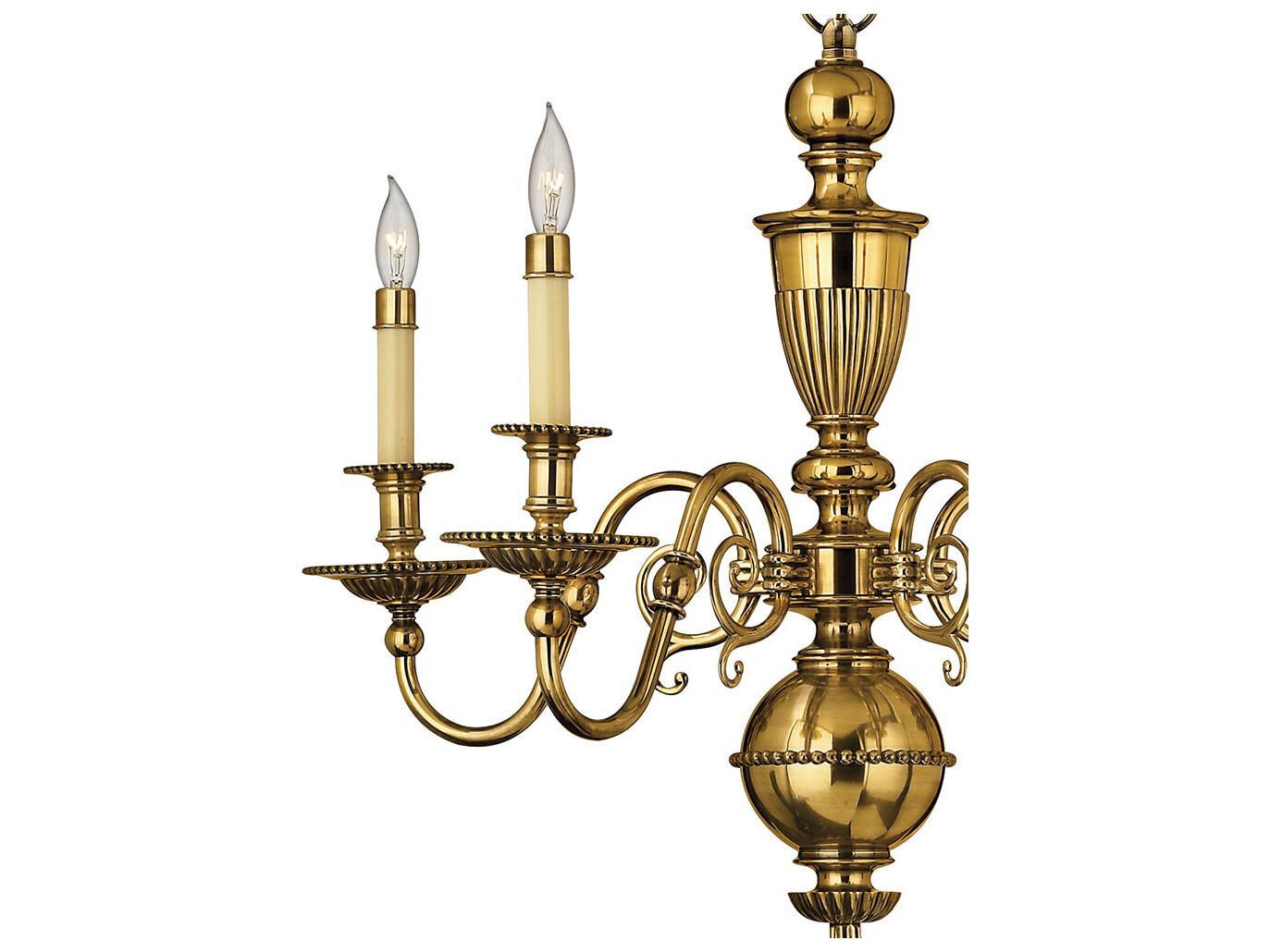 Hinkley Cambridge 5-Light Burnished Brass Candelabra Chandelier