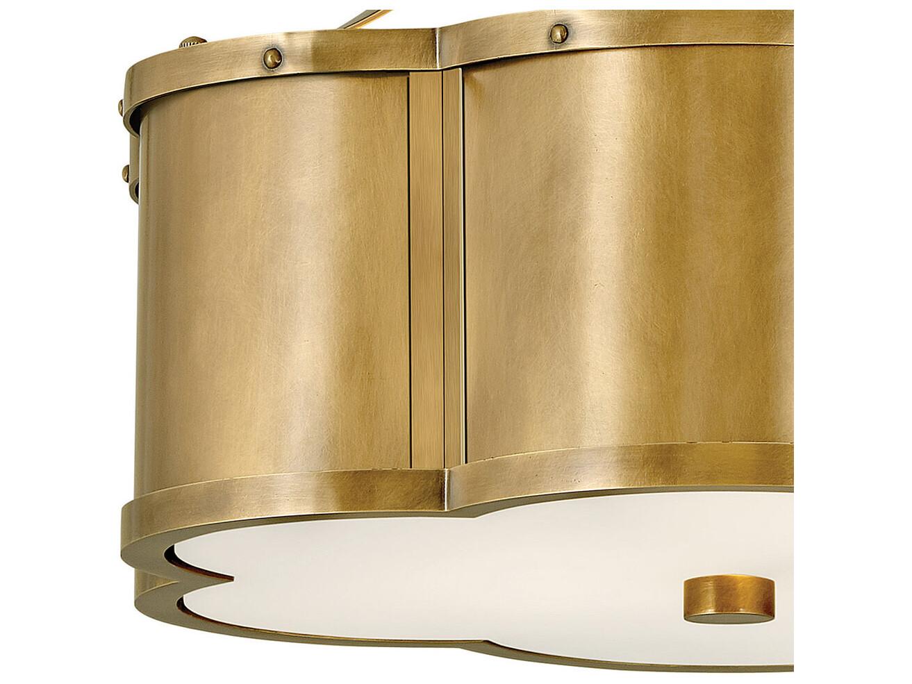 Hinkley Chance 2-Light Heritage Brass Geometric Semi Flush Mount