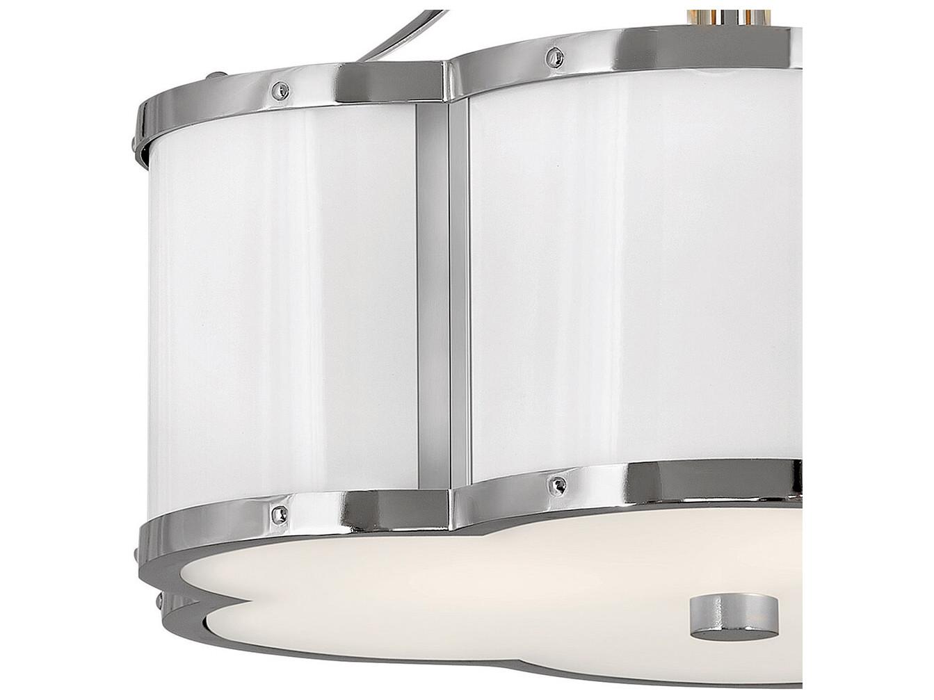 Hinkley Chance 2-Light Polished Nickel White Geometric Semi Flush Mount