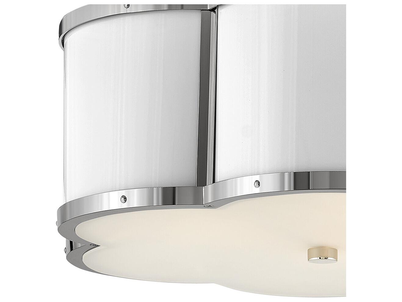 Hinkley Chance 3-Light Polished Nickel Glass Geometric Semi Flush Mount
