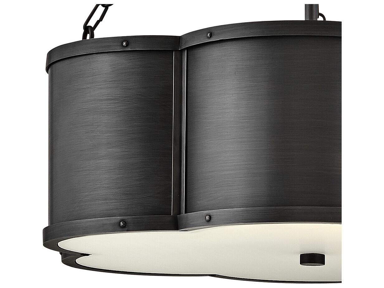 Hinkley Chance 3-Light Blackened Brass Glass Geometric Pendant