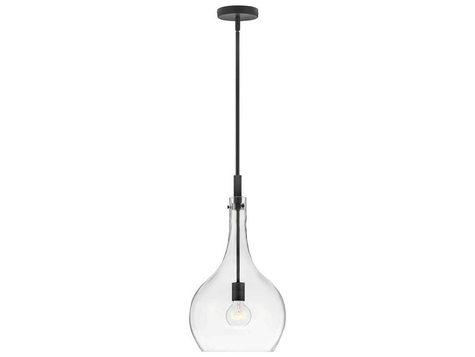 Hinkley Ziggy 1-Light Black Glass Mini Pendant