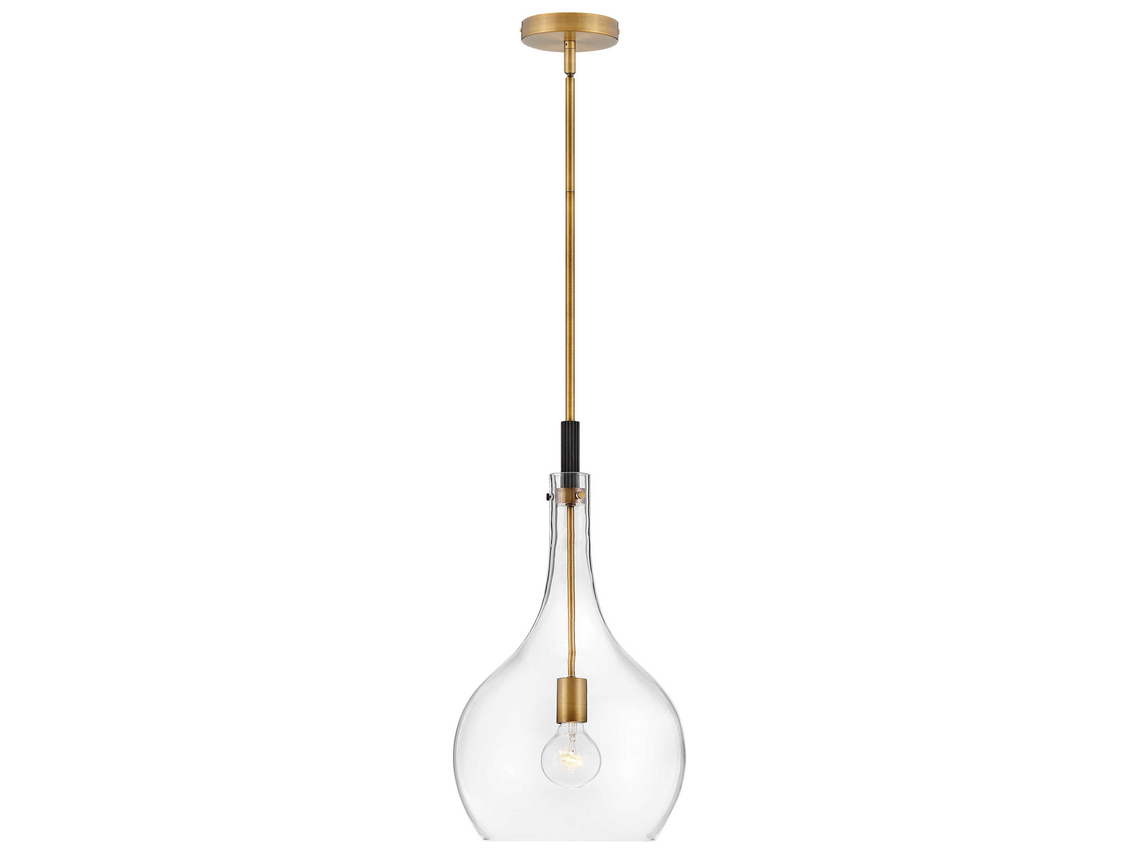 Hinkley Ziggy 1-Light Heritage Brass With Clear Glass Mini Pendant