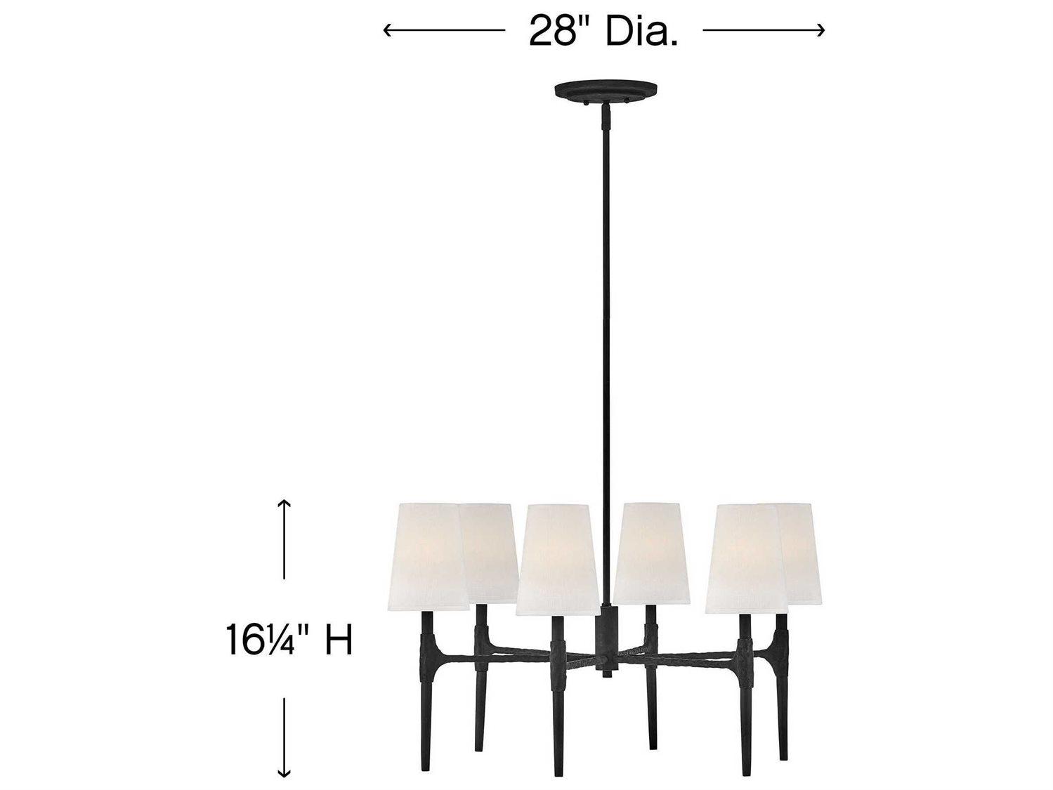 Hinkley Beaumont 6-Light Black Candelabra Empire Chandelier