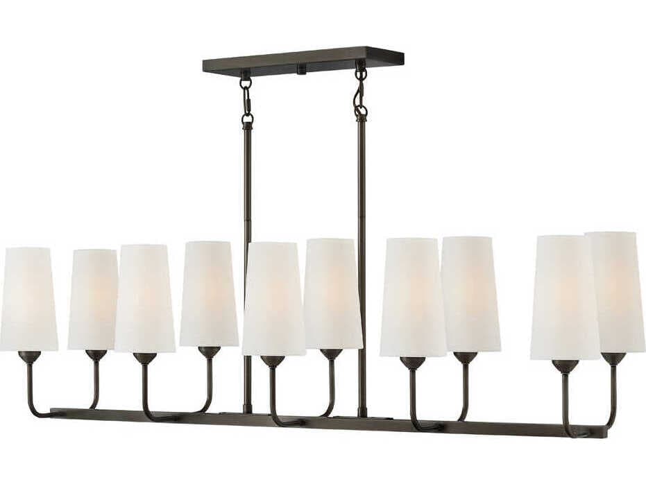Hinkley Lewis 10-Light Black Oxide LED Linear Island Pendant