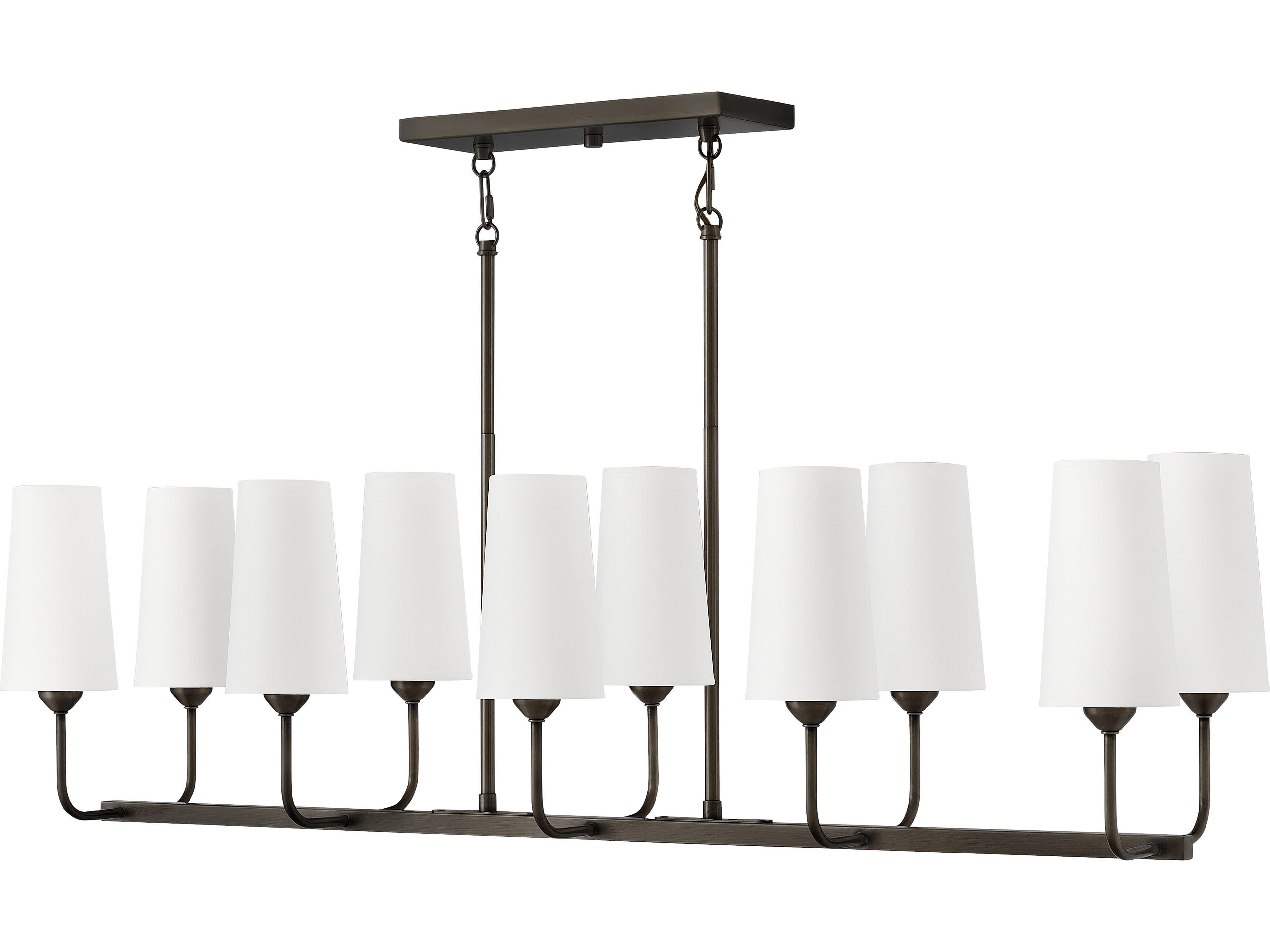 Hinkley Lewis 10-Light Black Oxide LED Linear Island Pendant