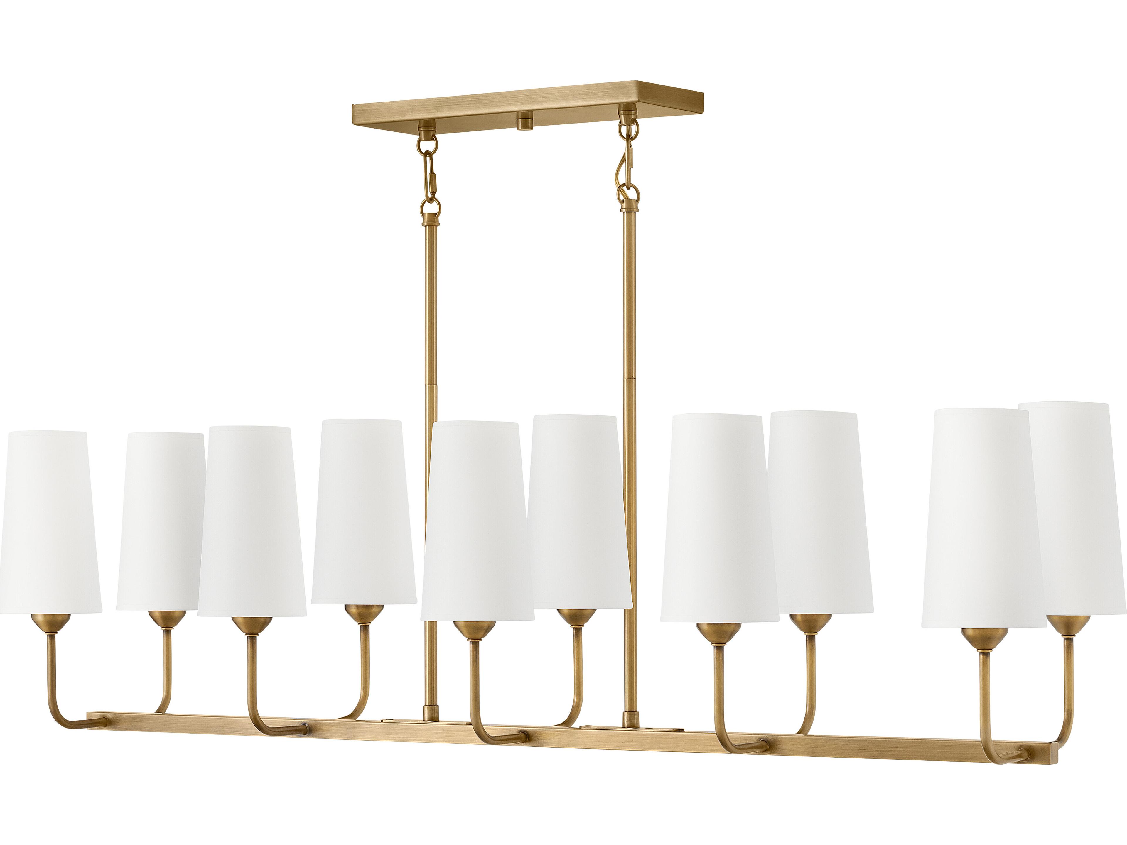Hinkley Lewis 10-Light Heritage Brass LED Linear Island Pendant
