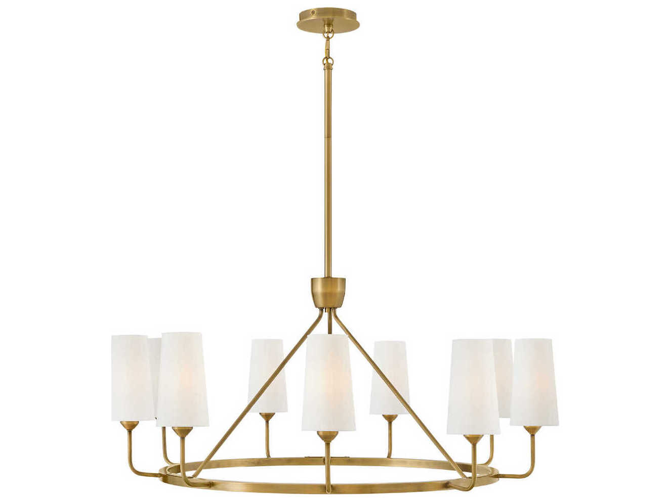 Hinkley Lewis 9-Light Heritage Brass LED Candelabra Chandelier