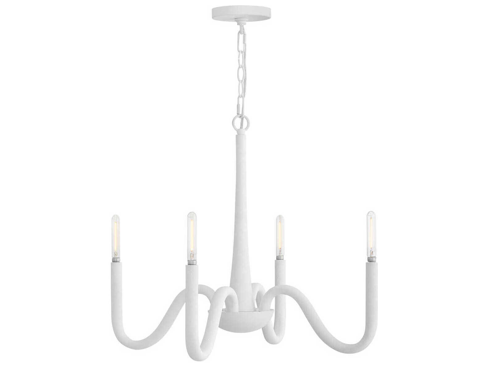 Hinkley Maris 4-Light Textured Plaster White Candelabra Chandelier