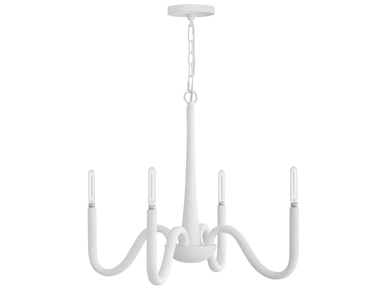 Hinkley Maris 4-Light Textured Plaster White Candelabra Chandelier