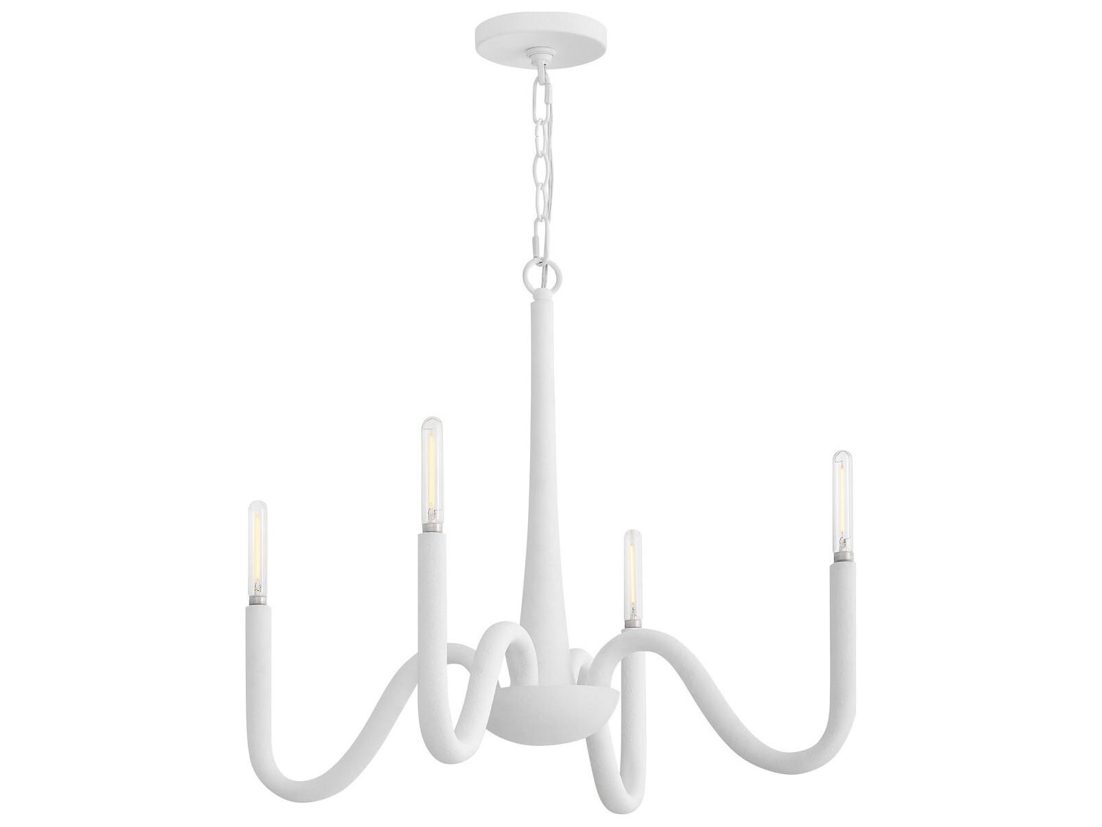 Hinkley Maris 4-Light Textured Plaster White Candelabra Chandelier