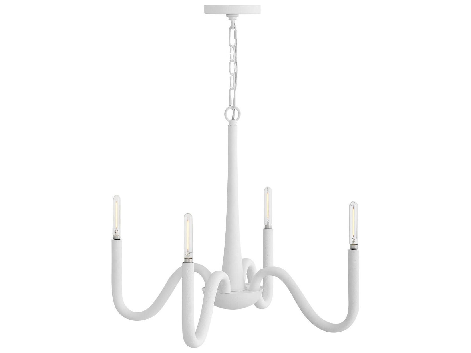 Hinkley Maris 4-Light Textured Plaster White Candelabra Chandelier