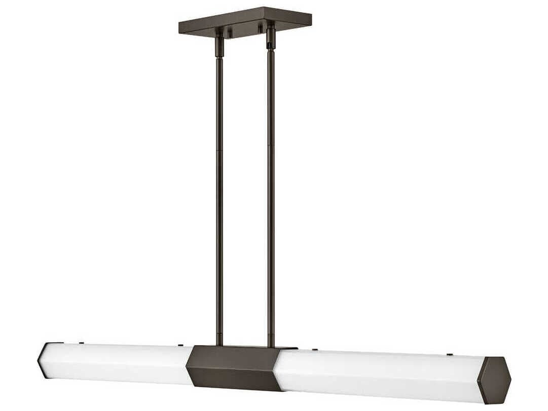 Hinkley Facet 4-Light Black Oxide Glass LED Linear Island Pendant