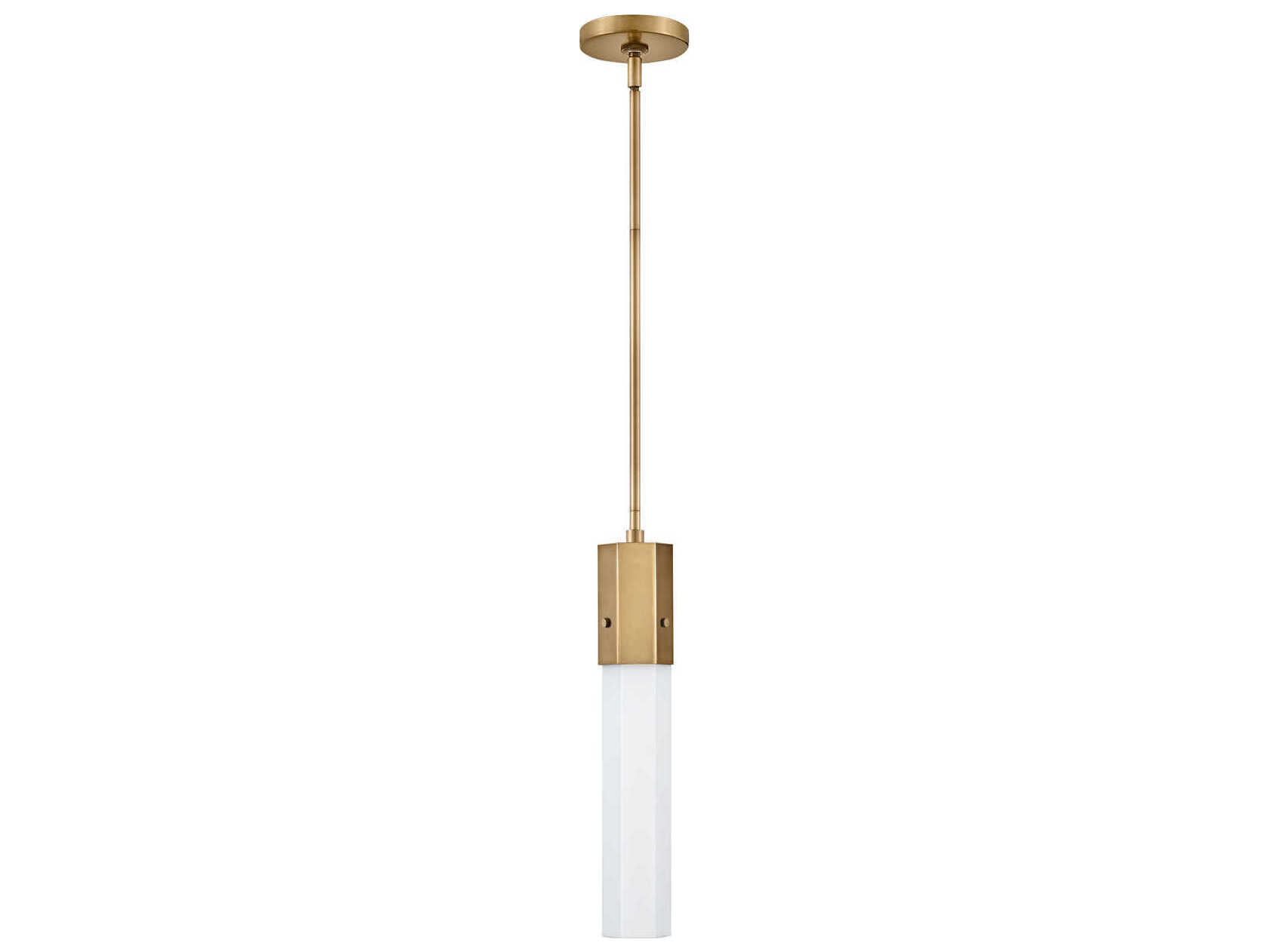 Hinkley Facet 1-Light Heritage Brass Glass LED Linear Mini Pendant