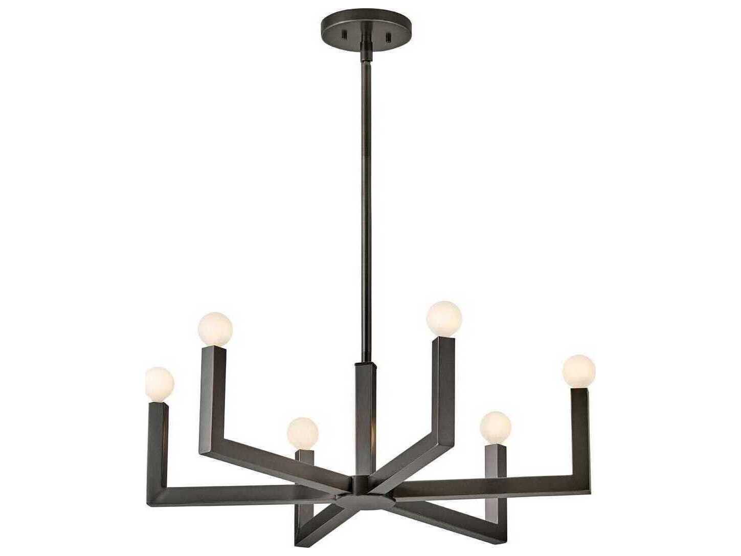 Hinkley Ezra 6-Light Black Oxide Candelabra Chandelier