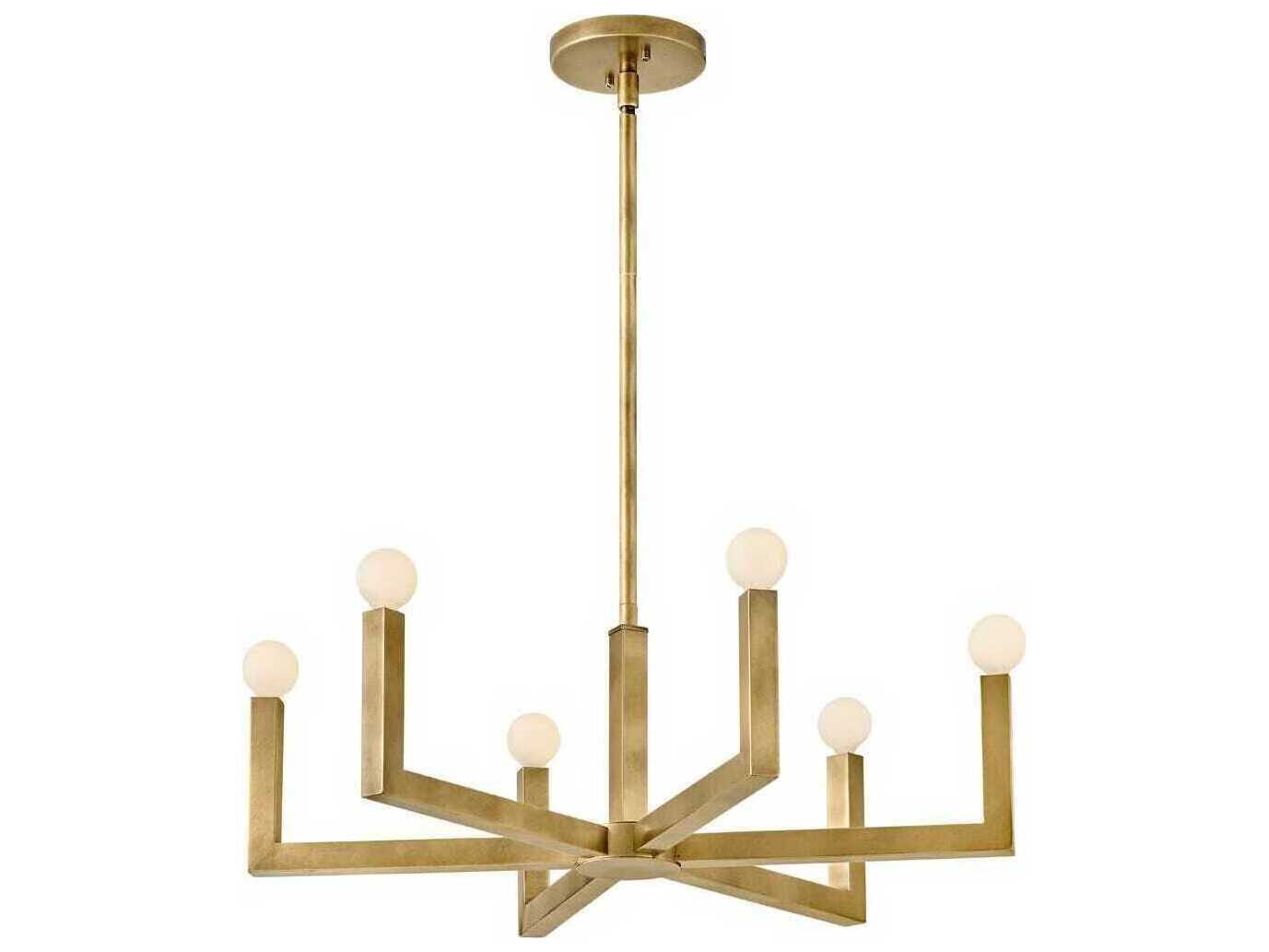 Hinkley Ezra 6-Light Heritage Brass Candelabra Chandelier