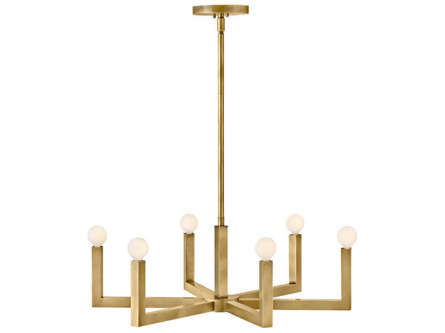 Hinkley Ezra 6-Light Heritage Brass Candelabra Chandelier