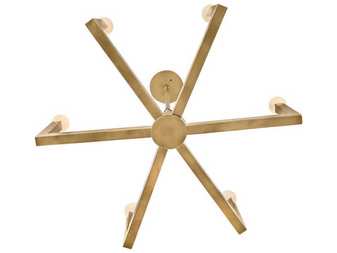 Hinkley Ezra 6-Light Heritage Brass Candelabra Chandelier
