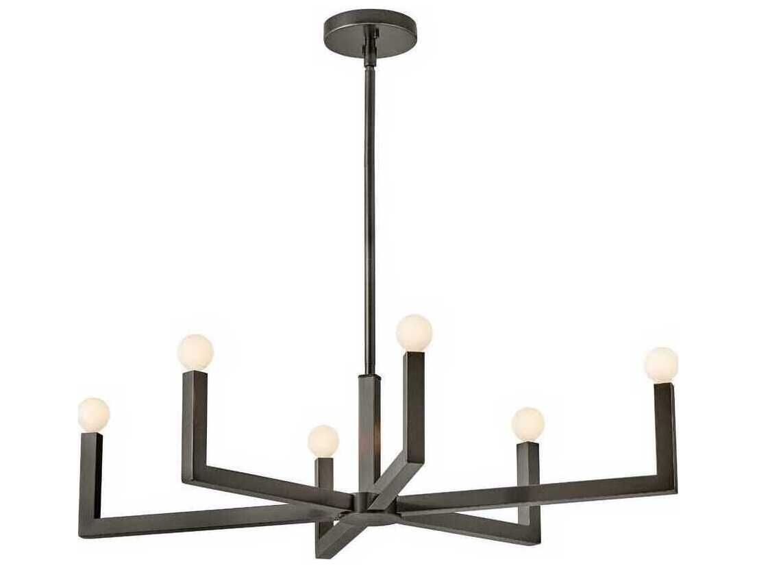 Hinkley Ezra 6-Light Black Oxide Candelabra Chandelier