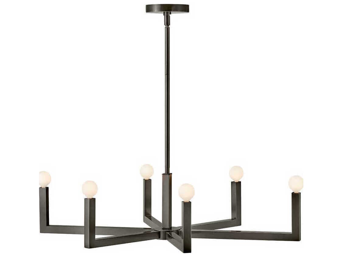 Hinkley Ezra 6-Light Black Oxide Candelabra Chandelier