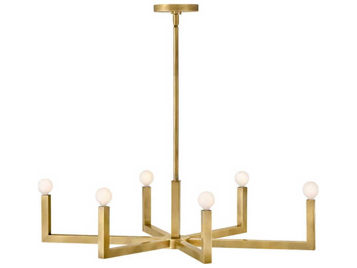 Hinkley Ezra 6-Light Heritage Brass Candelabra Chandelier