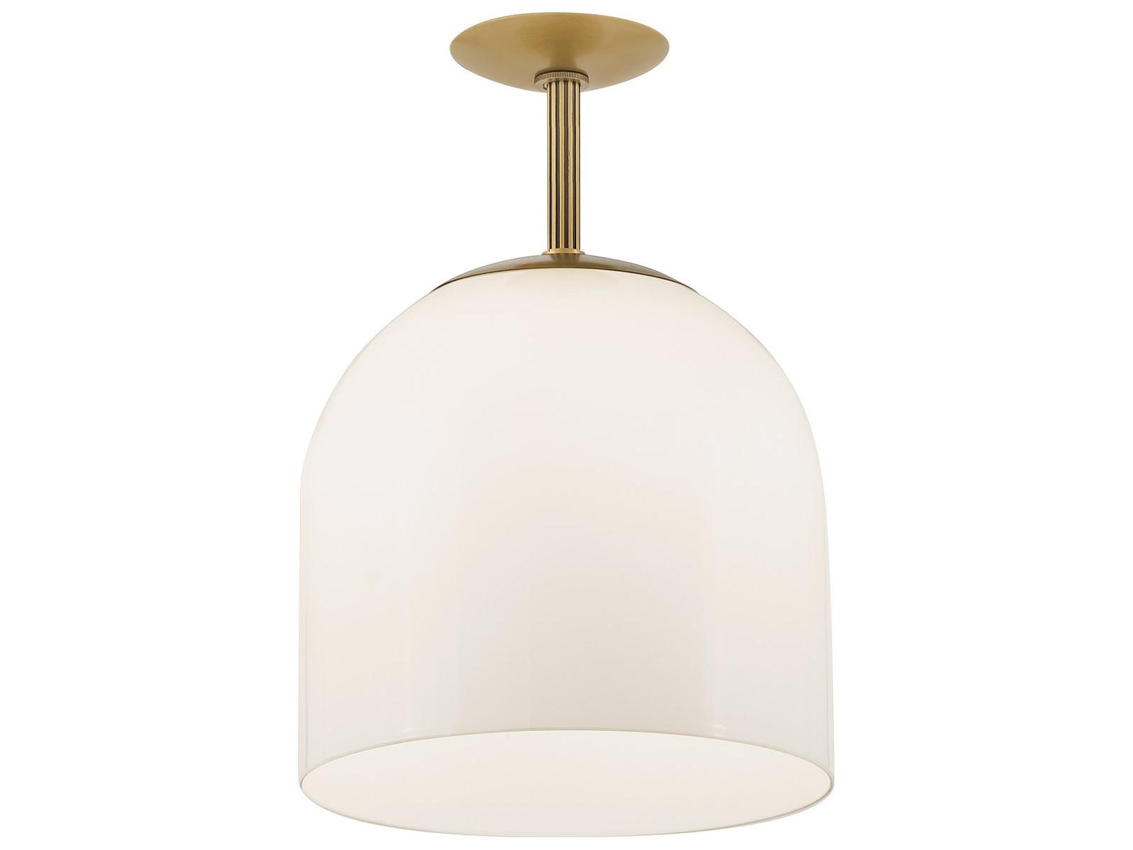 Hinkley Willa 1-Light Heritage Brass Glass Dome Pendant