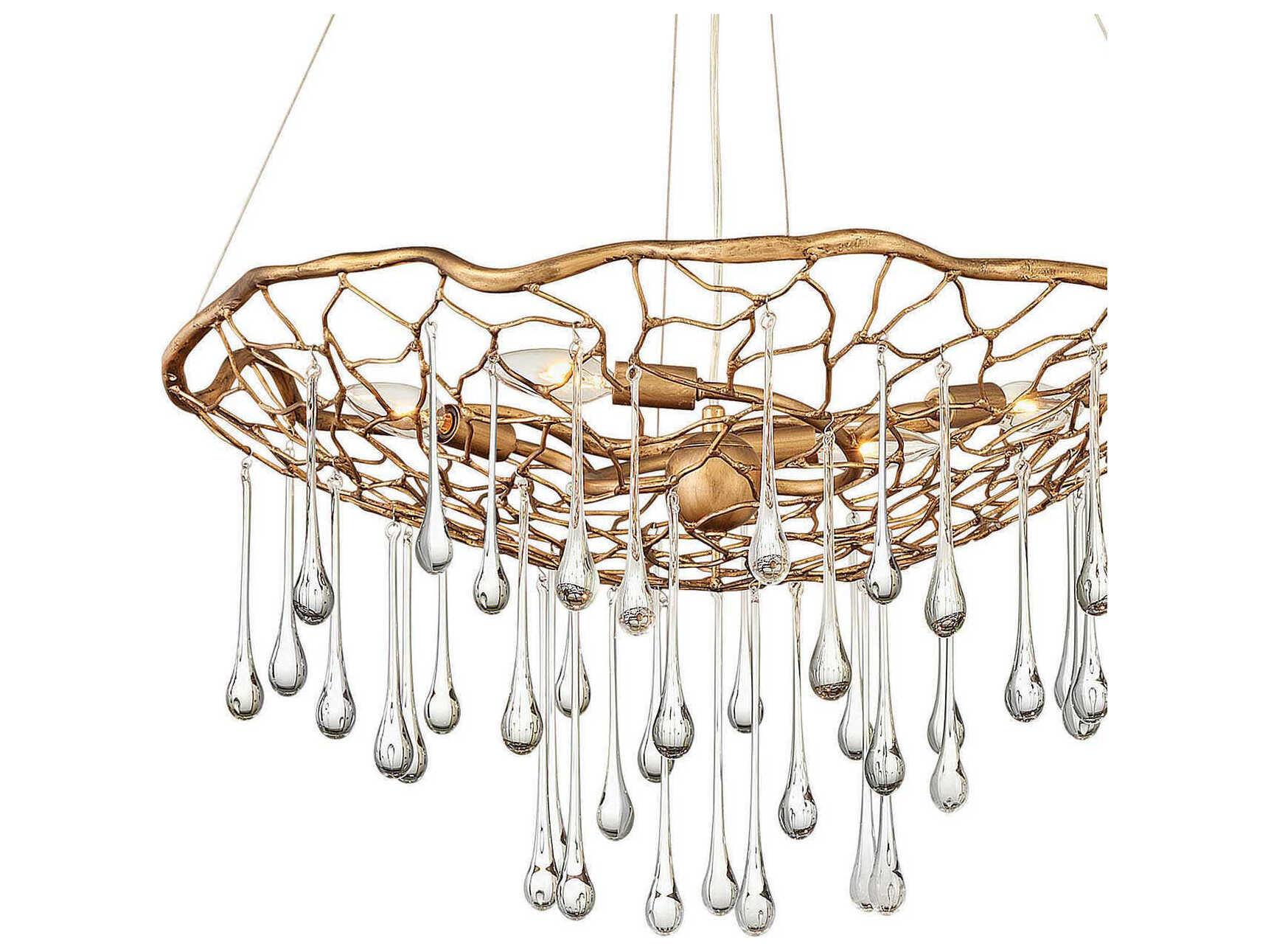 Hinkley Lisa Mcdennon 4-Light Burnished Gold Glass Pendant