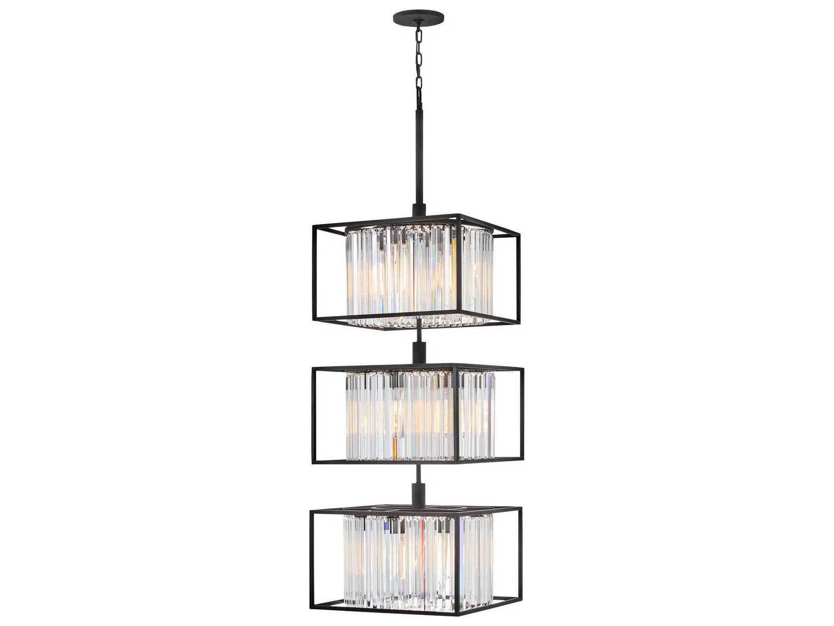 Hinkley Giada 18-Light8-Light Black Crystal LED Tiered Chandelier