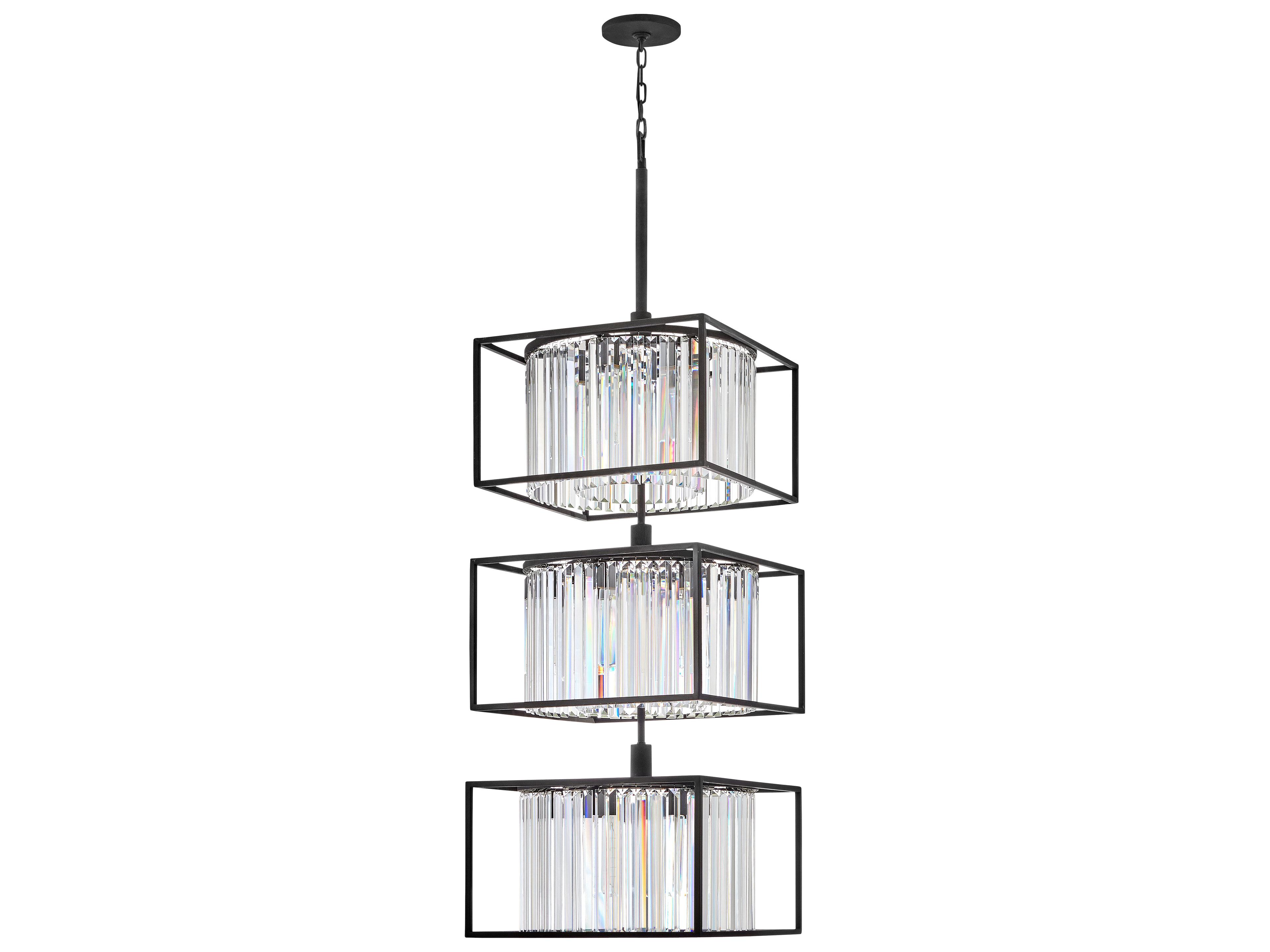 Hinkley Giada 18-Light8-Light Black Crystal LED Tiered Chandelier