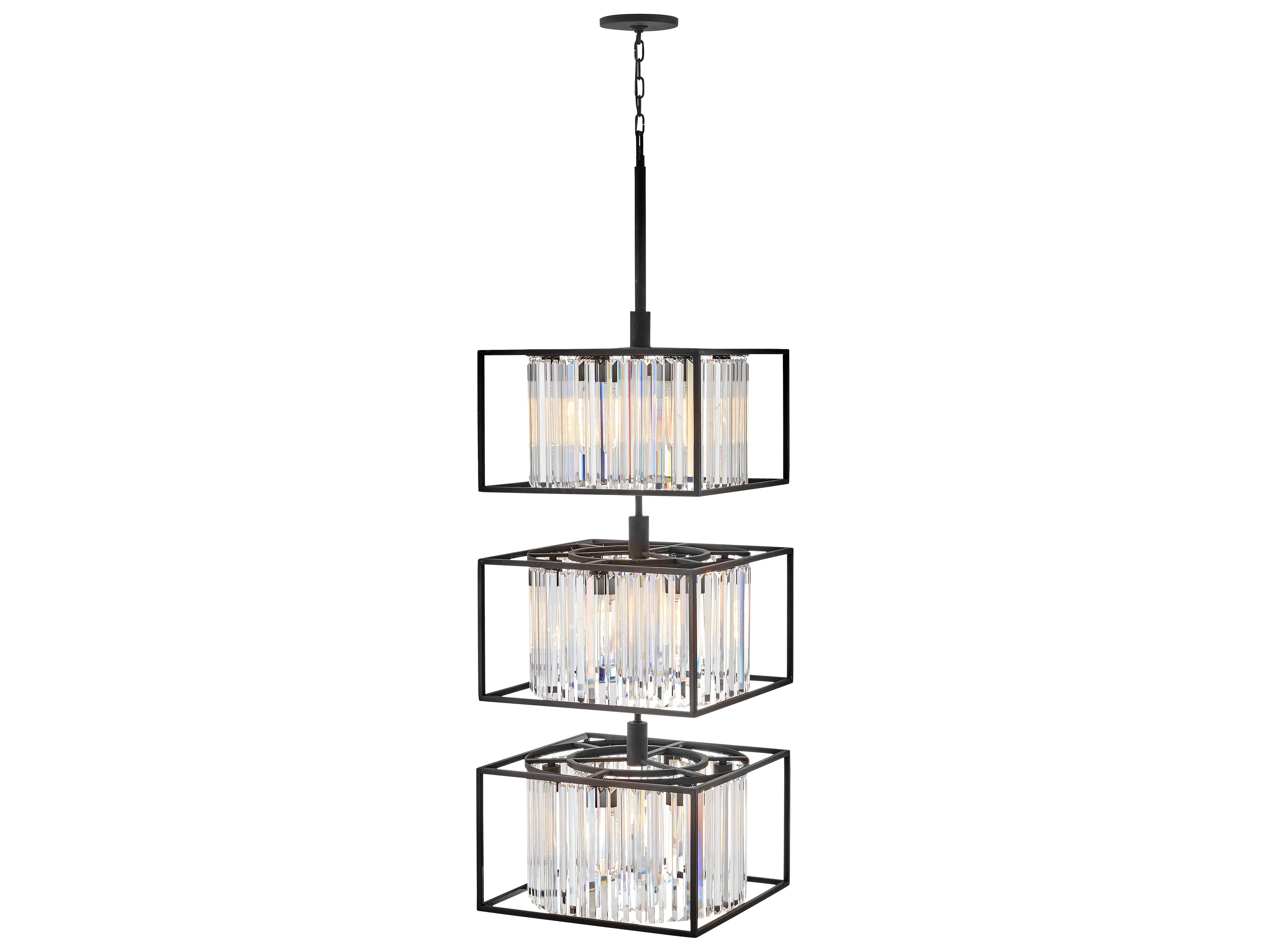Hinkley Giada 18-Light8-Light Black Crystal LED Tiered Chandelier