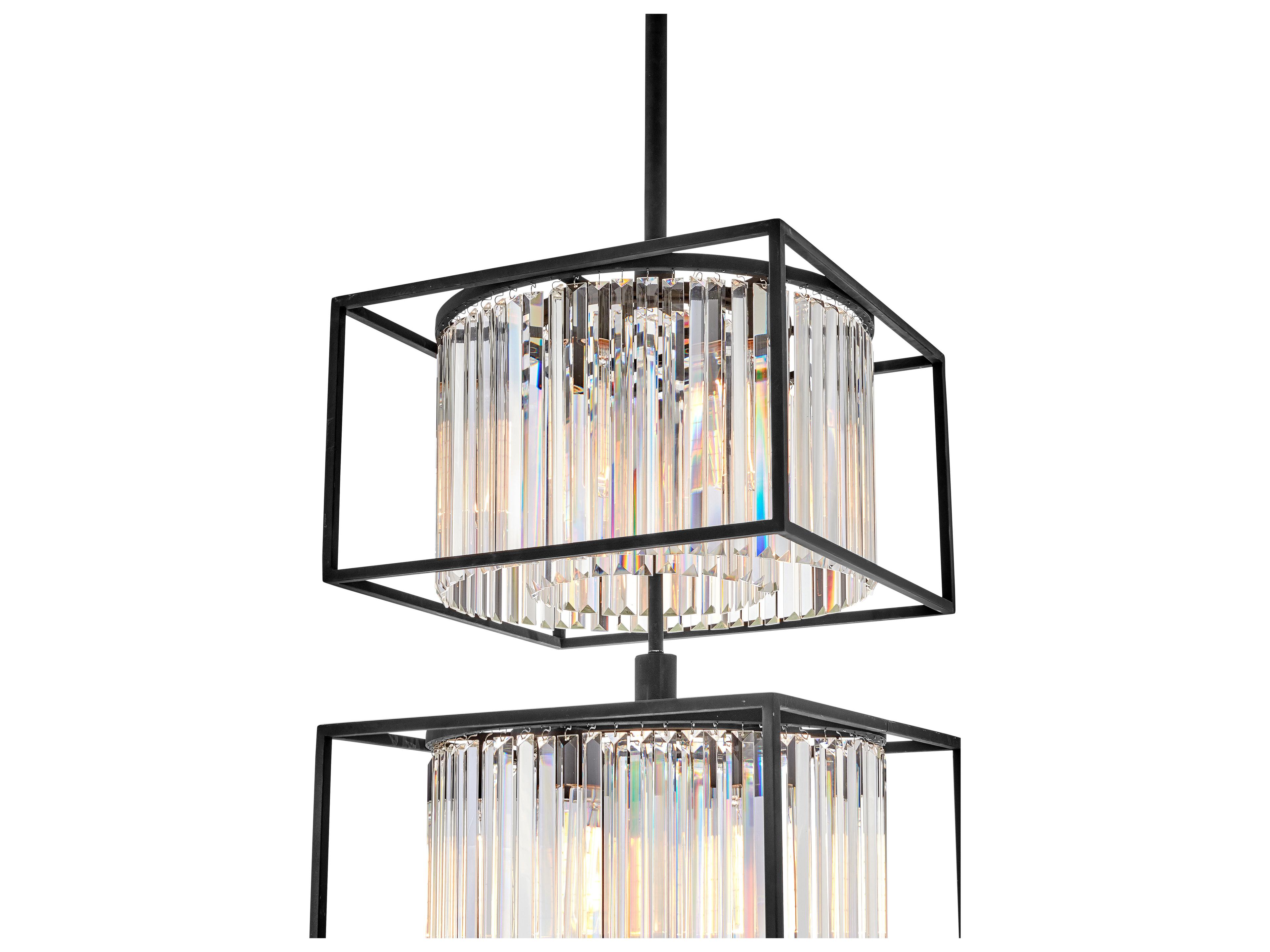 Hinkley Giada 18-Light8-Light Black Crystal LED Tiered Chandelier